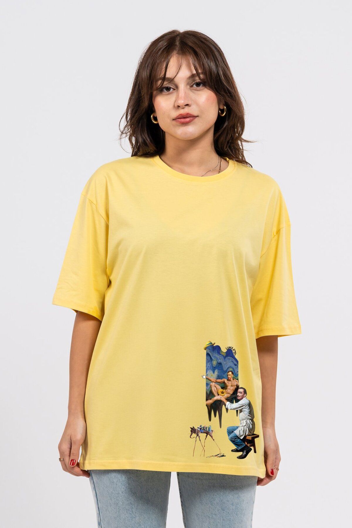 LUMARTA Oversize Dali Baskılı Tshirt