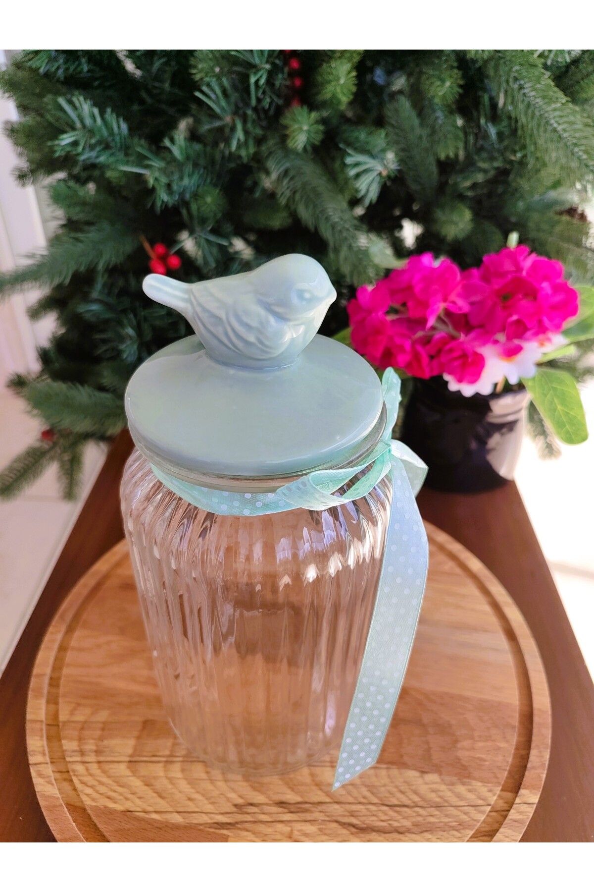 Madame Coco-Bird Jar Classic 1300 ml Green - Bird Jar with Lid 1300 ml Green 8