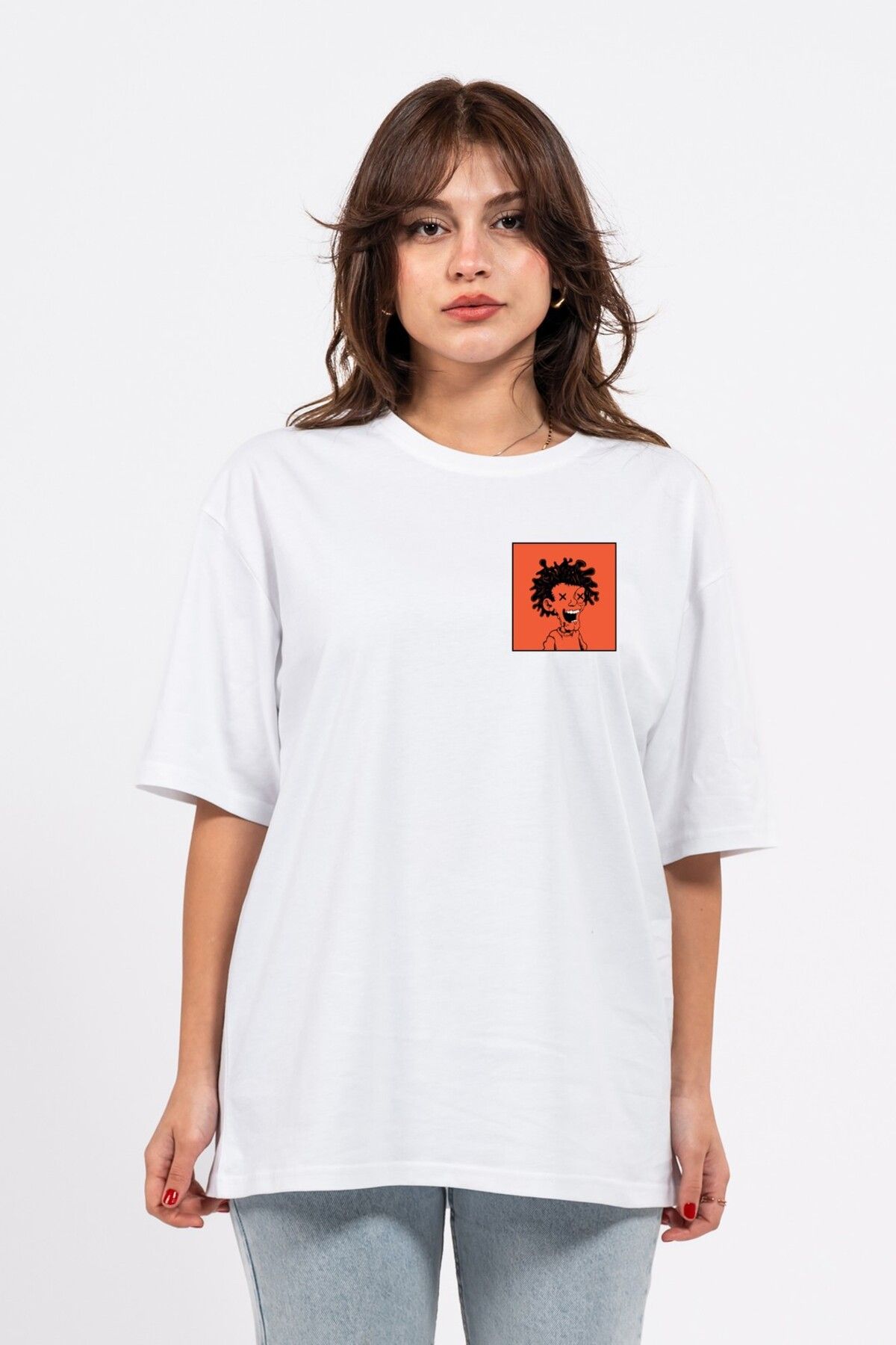 LUMARTA Oversize Curly Man Baskılı Tshirt