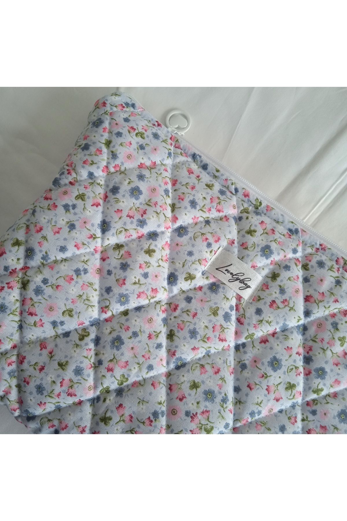 LOVELYBAG Mavi çiçekli laptop çantası 10-11inç'e kadar uyumlu