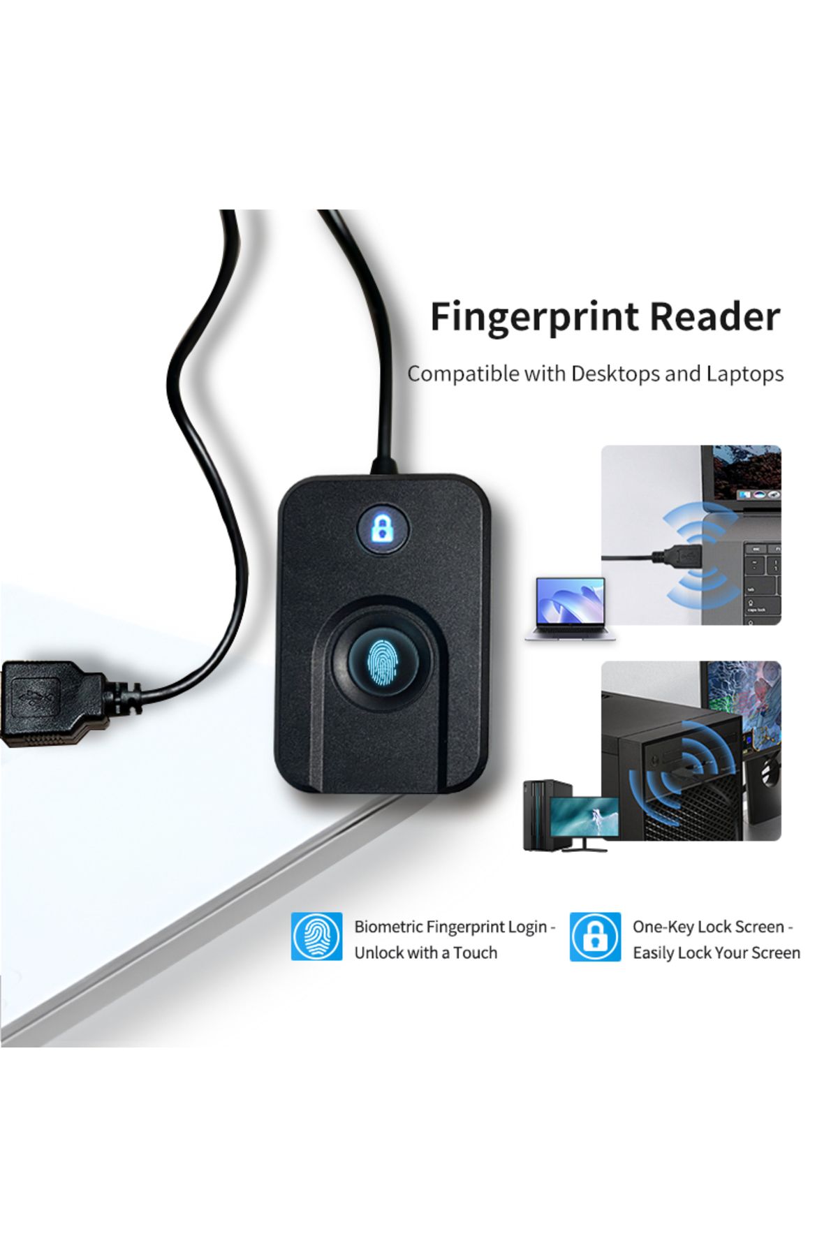 Choice-FP100 For Windows 10 11 Hello Biometric Fingerprint Login USB Reader Scanner Module Device Biometric 3