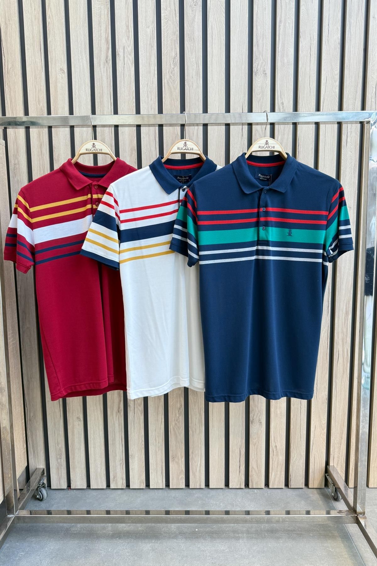 rugatchi Erkek 3'lü Polo Yaka T-Shirt %100 pamuk