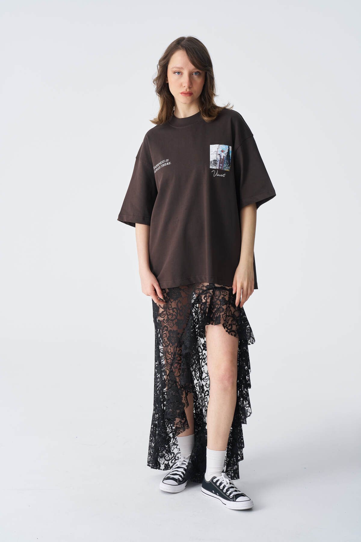 fame-stoned Vincent Van Gogh Baskılı, Nakışlı Unisex %100 Pamuk T-shirt
