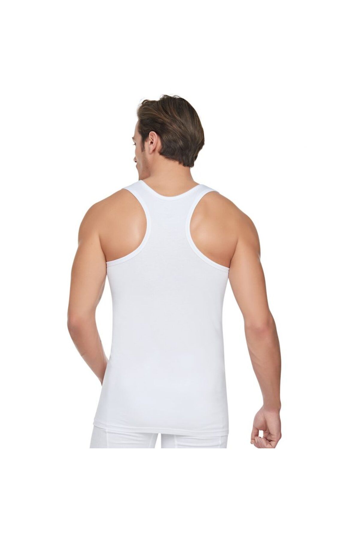 Tutku TER0118 TUTKU ERKEK RİBANA SPORCU PAMUKLU ÇAPRAZ SIRT ATLET 6'lı Ekonomik Paket