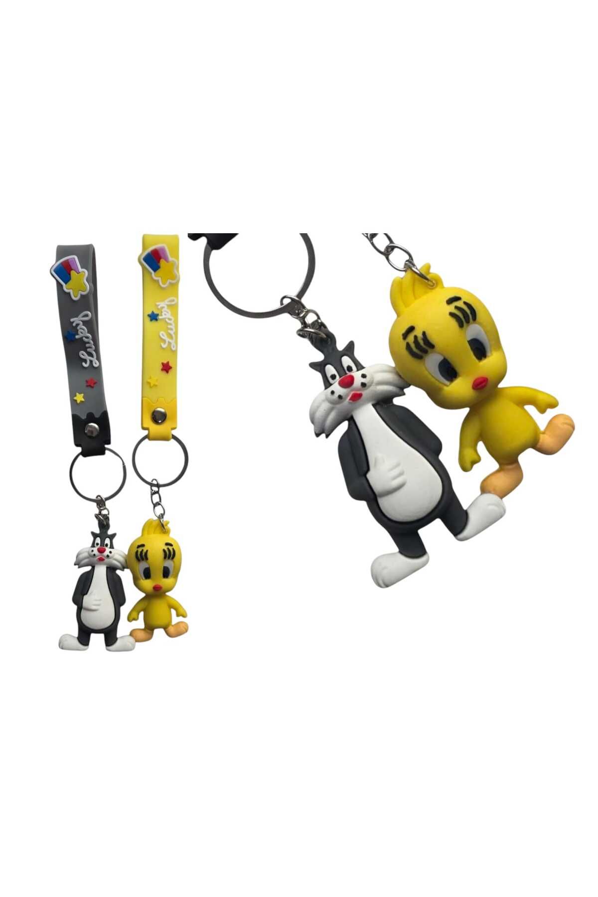 Anelli Looney Tunes Sylvester & Tweety Silikon Anahtarlık -2'li Set