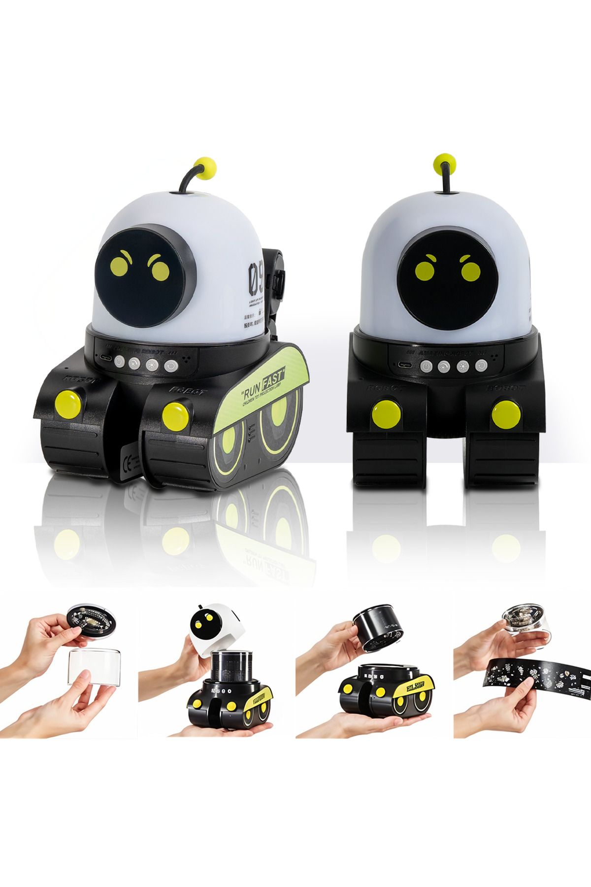 ASG Projeksiyon Robot Lamba | Çocuklar İçin Eğlenceli ve Akıllı 2'si 1 Arada Oyuncak