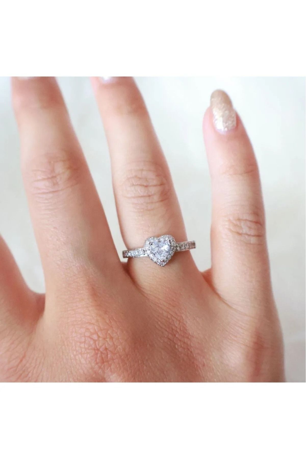 BESMYAR JEWELS Figürlü Taşlı Gümüş Renk Kadın Yüzük