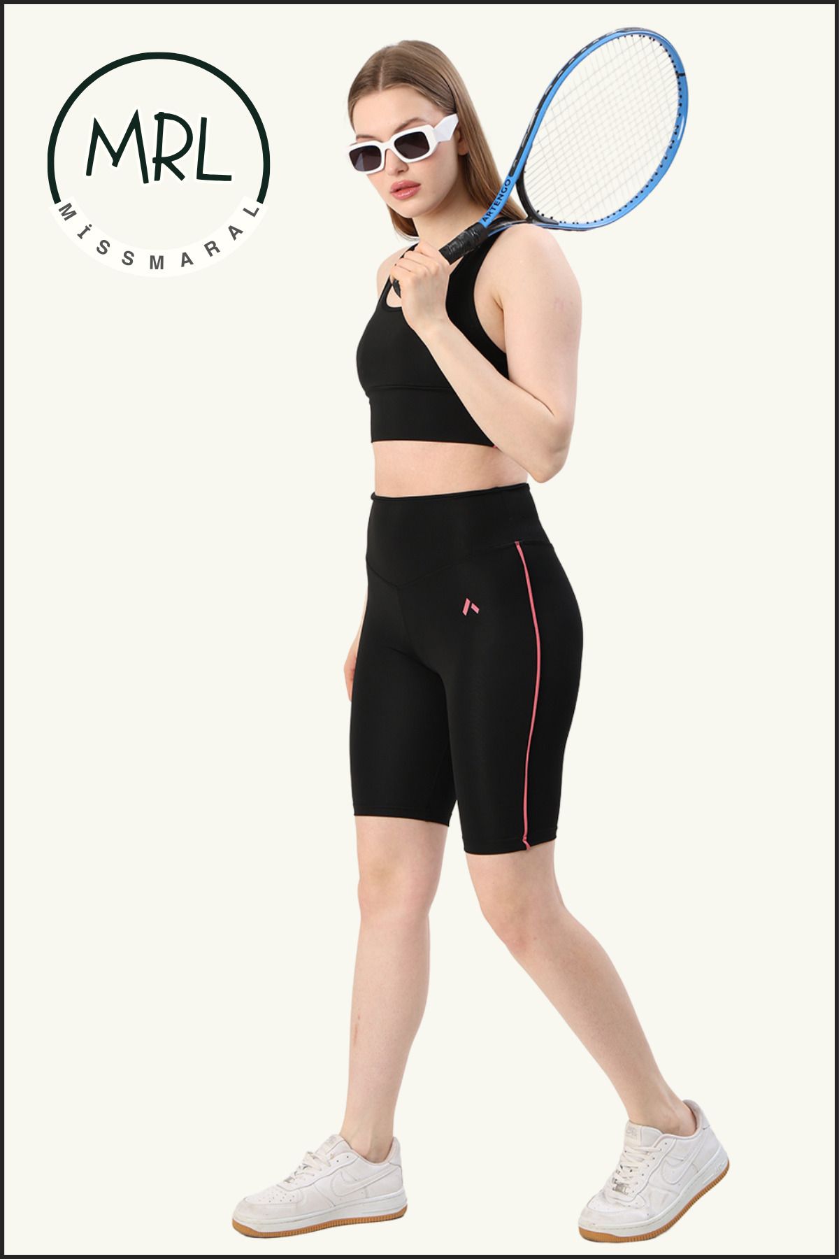 missmaral Kadın Siyah Yüksek Bel Toparlayıcı Biker Şort Kısa Spor Tayt Likralı Dalgıç Biker Tights 1043