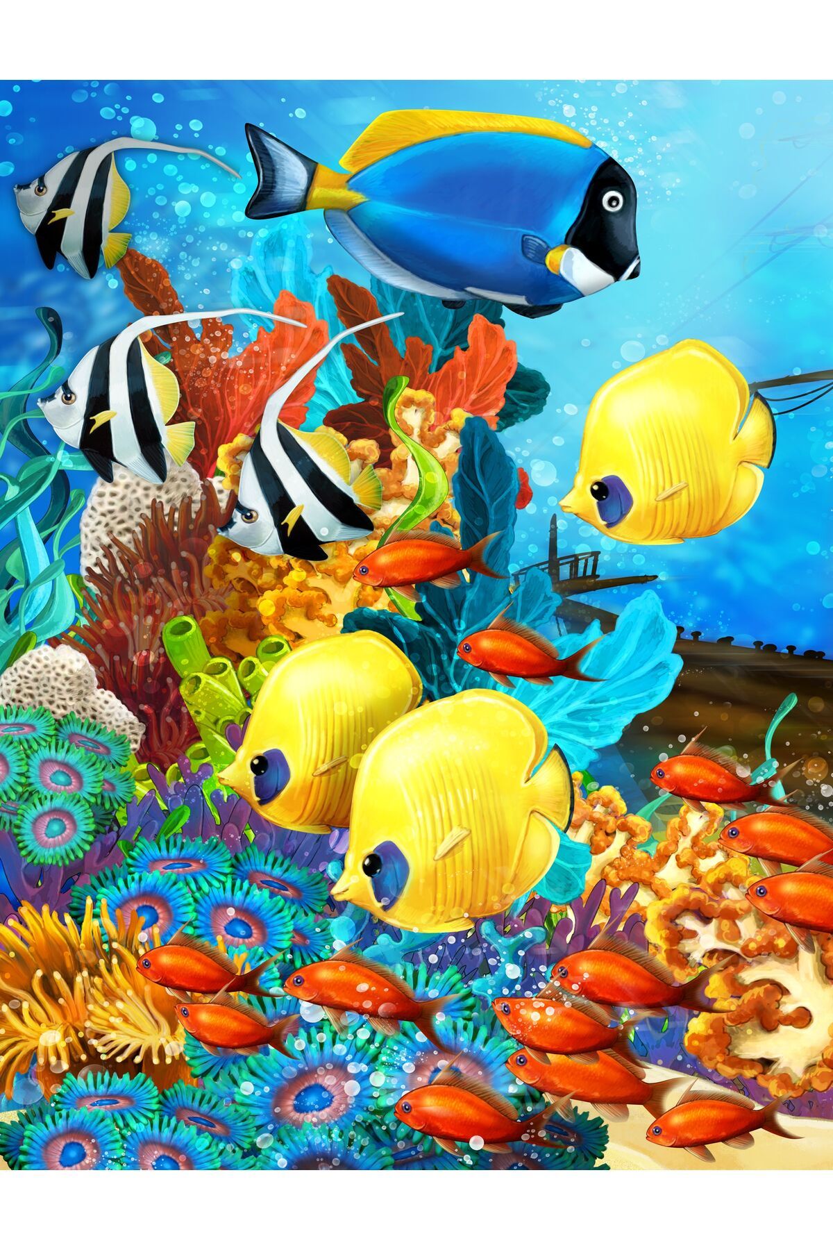 Fabeteks Akvaryum Balıklar Plaj Havlusu 75x150cm