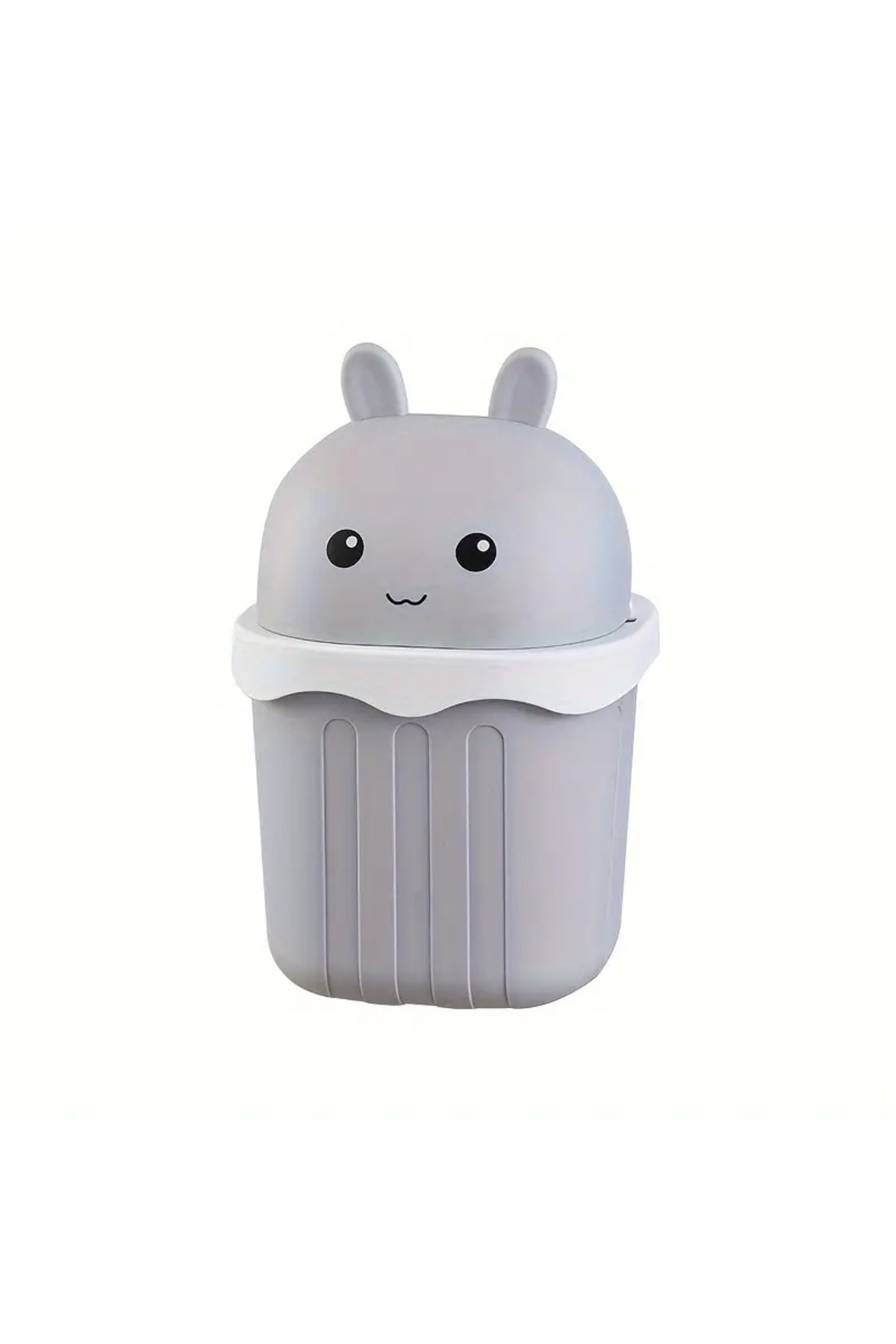 Choice-<4L Light Grey 1pc Large Rectangle Creative Desktop Trash Can with Screw-Off Lid - Sanitary Bin for 1