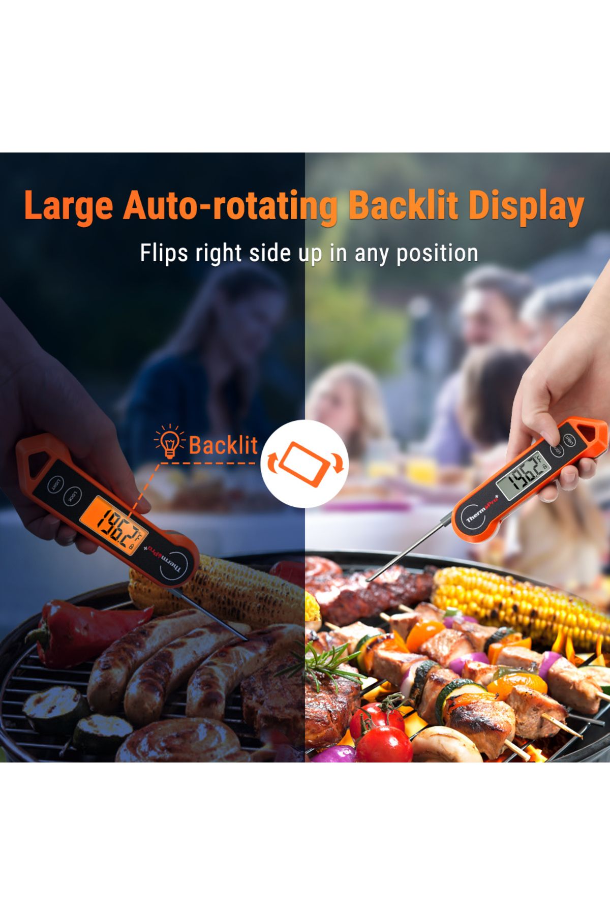 Choice-Thermopro Tp19h Fast Reading Waterproof Meat Thermometer Digital Bbq Thermometer With Backlight 5