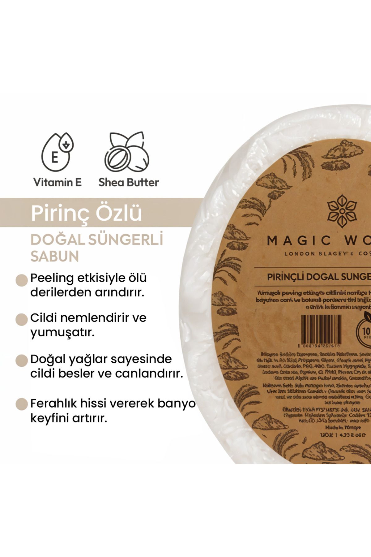MAGİC WOMEN Magic Women Doğal Süngerli Sabun | Derin Temizlik ve Peeling Etkisi