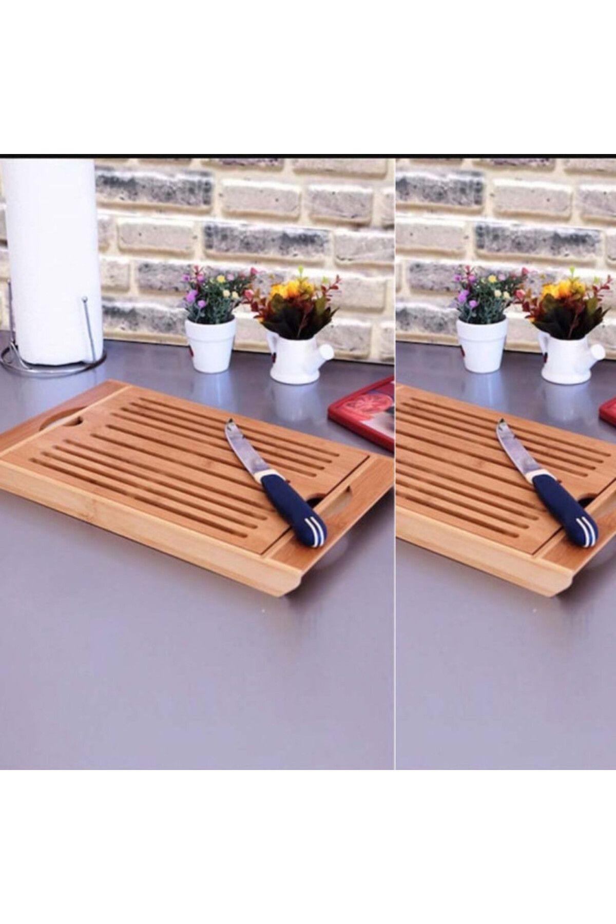 PUFO-bamboo bread slicer with tray, 37 x 22 cm 5