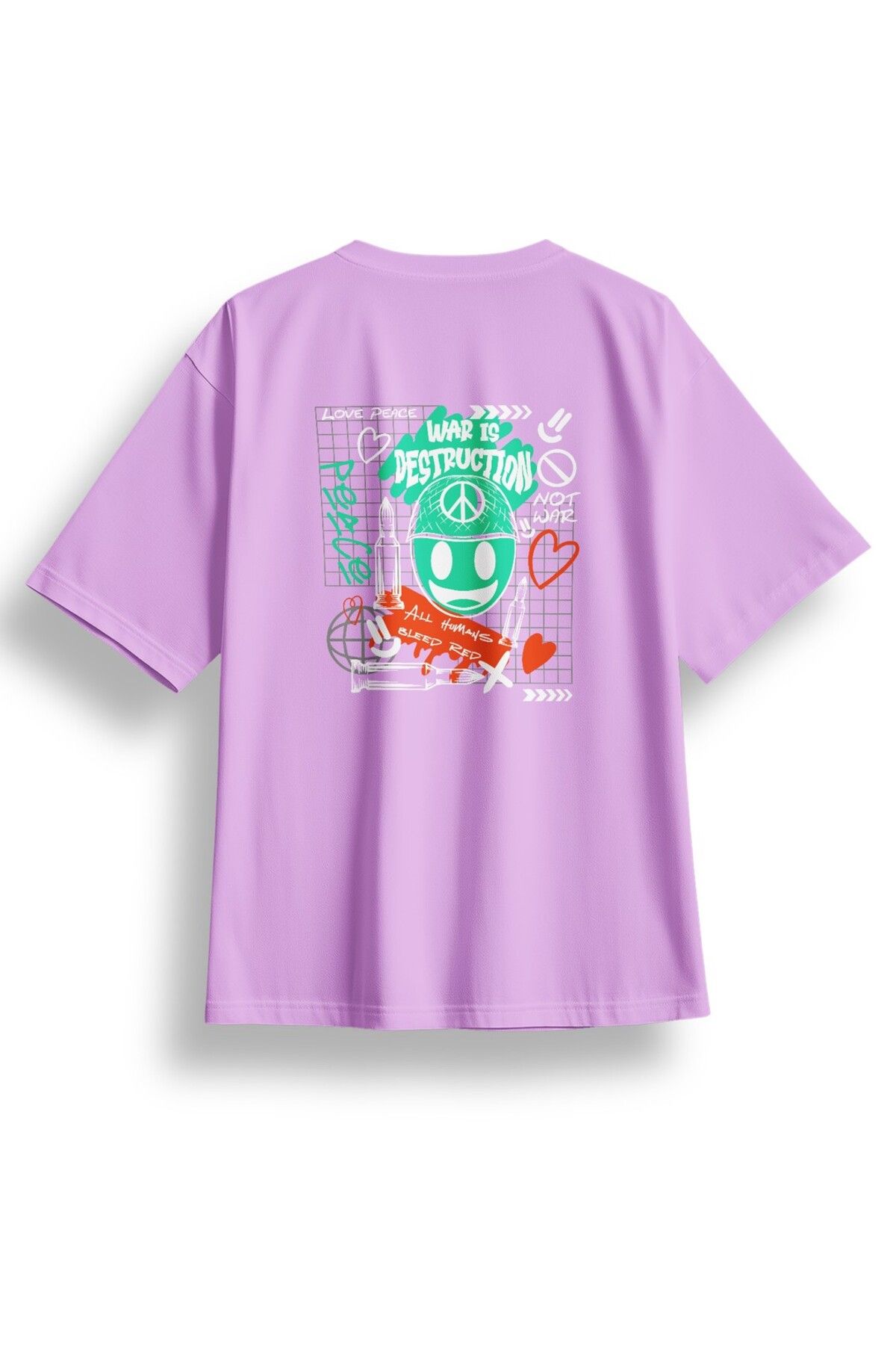 LUMARTA Oversize Destruction Baskılı Tshirt