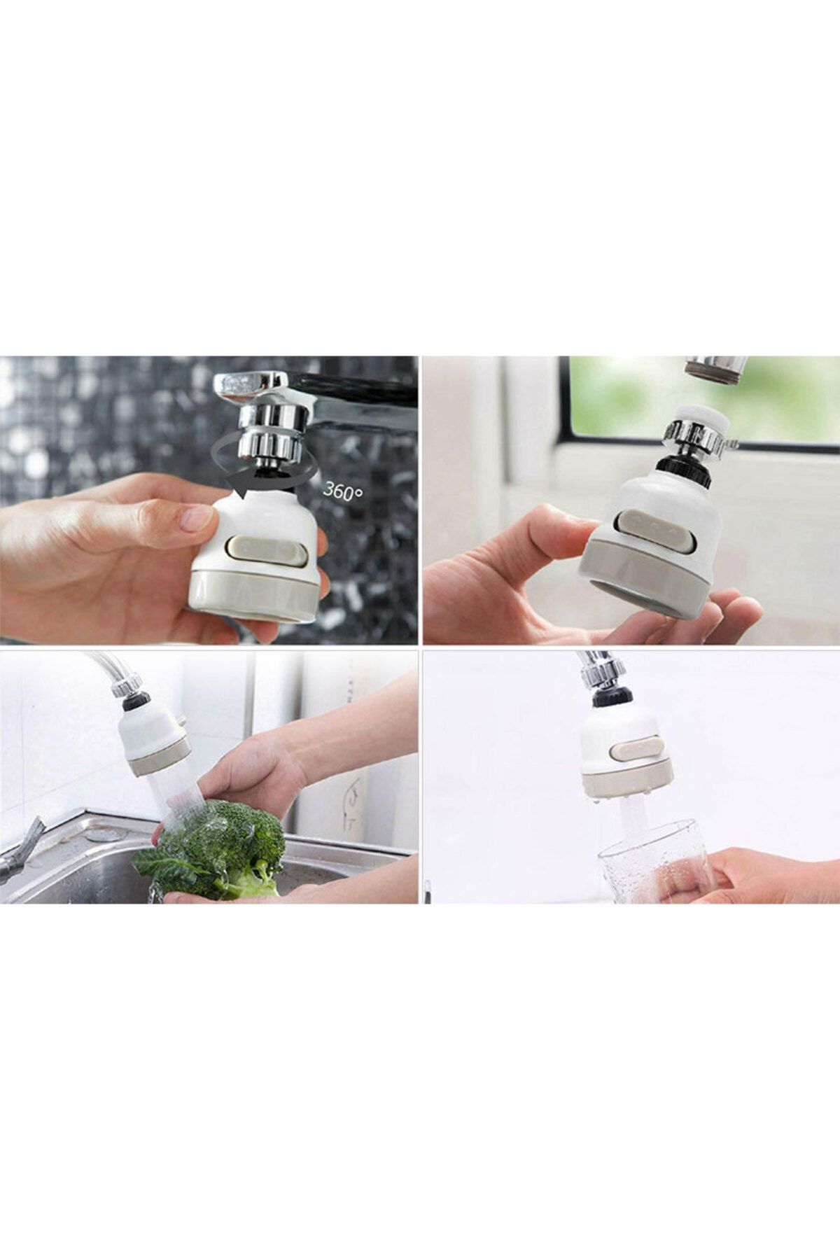 MACVI-Macvi® Universal Faucet Head, for Sink, 3 Spray Modes, 360° Rotation, Easy to Install 5