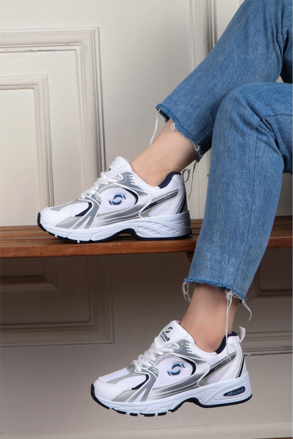 Tuğba Ortopedi 530 Genç Beyaz/Lacivert Rahat Sneaker