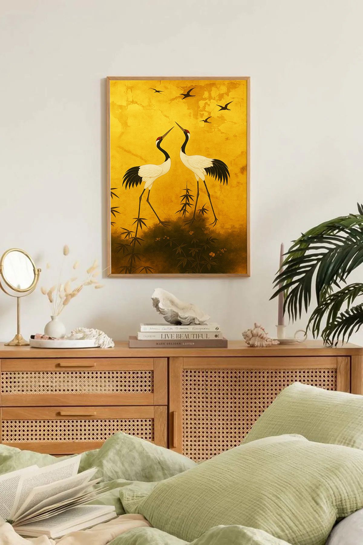 Dekorsiahome Tek Parça Ahşap Çerçeveli Oturma Odası Salon Mutfak Tablo TK0183