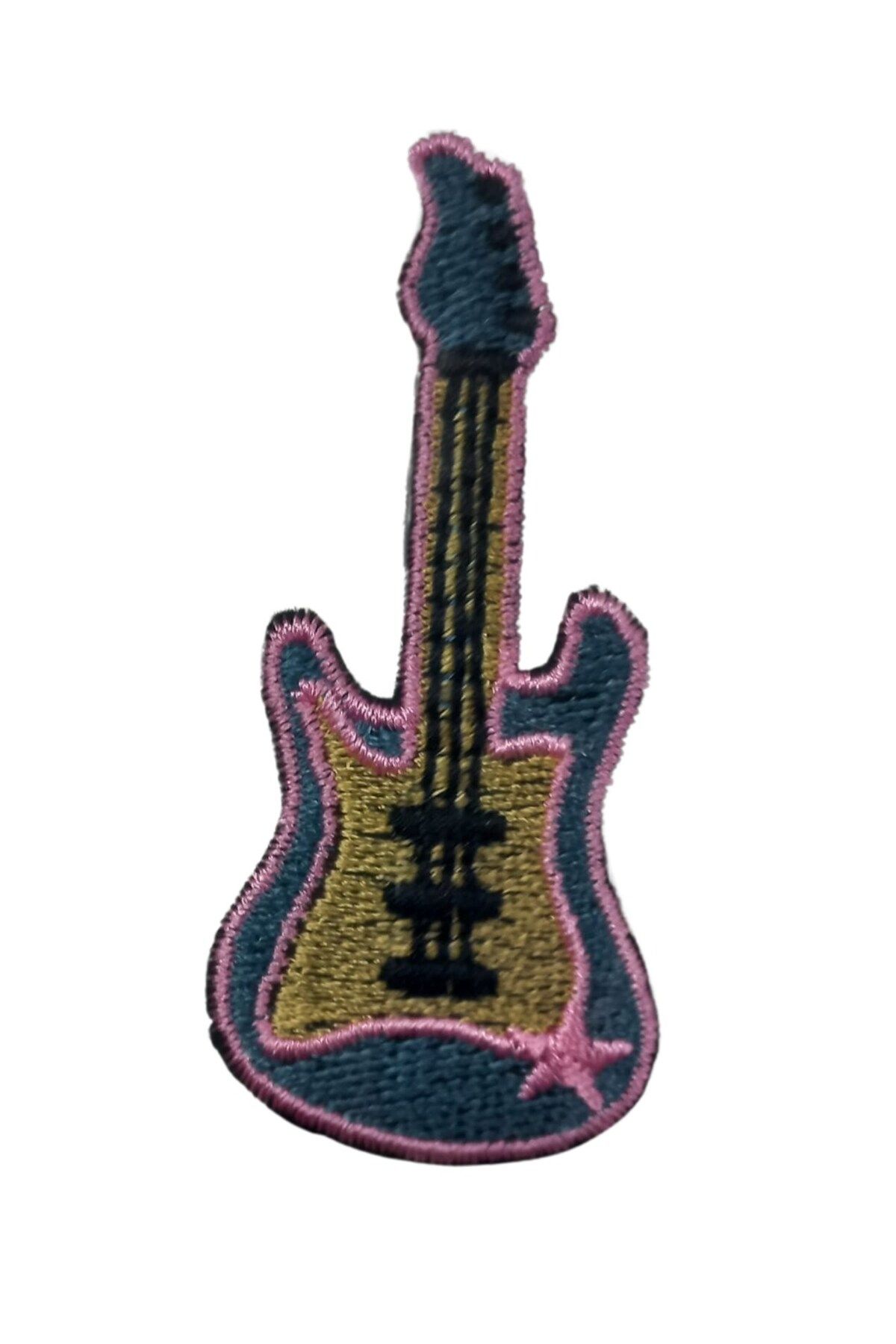 Emperium Aplike Ütü İle Yapışan Gitar Pembe Arma 5x3 cm