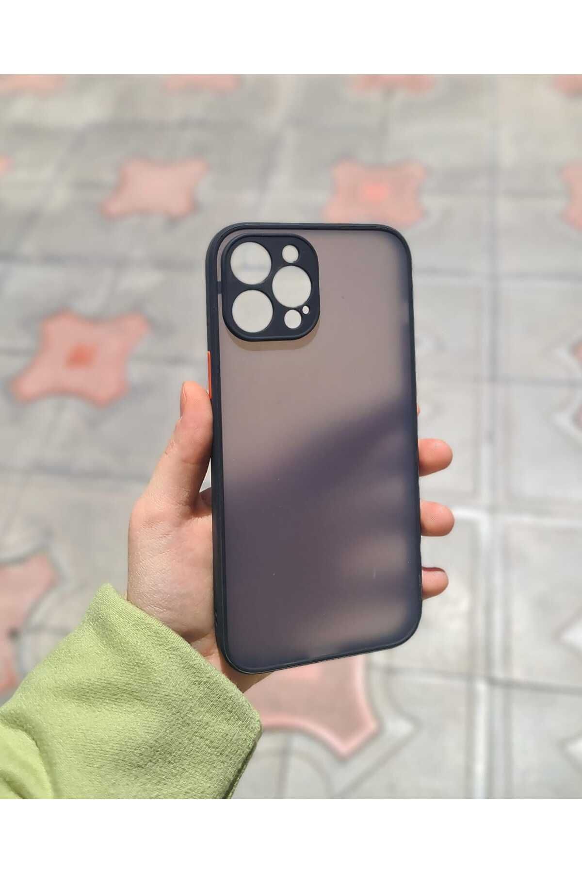 CEP-HANE Apple İphone 12 Pro Max Yan Tuşları Renkli Mat Kılıf