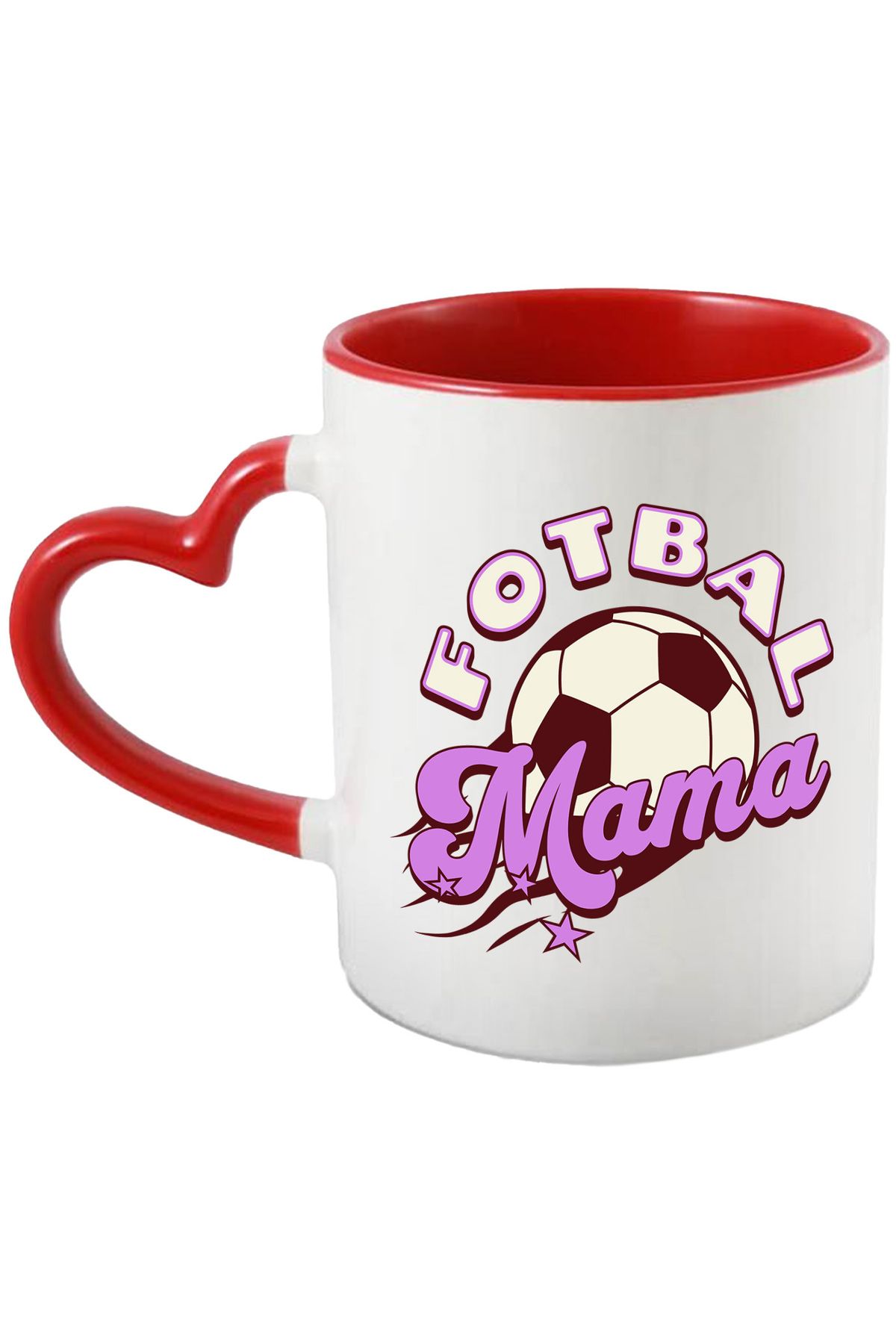 StoryGift Romania Cana Cu Minge De Fotbal Text Fotbal Mama Familie Copii Echipa Sport, Ceramica, 3, Cu Maner Inim Stg - One Size