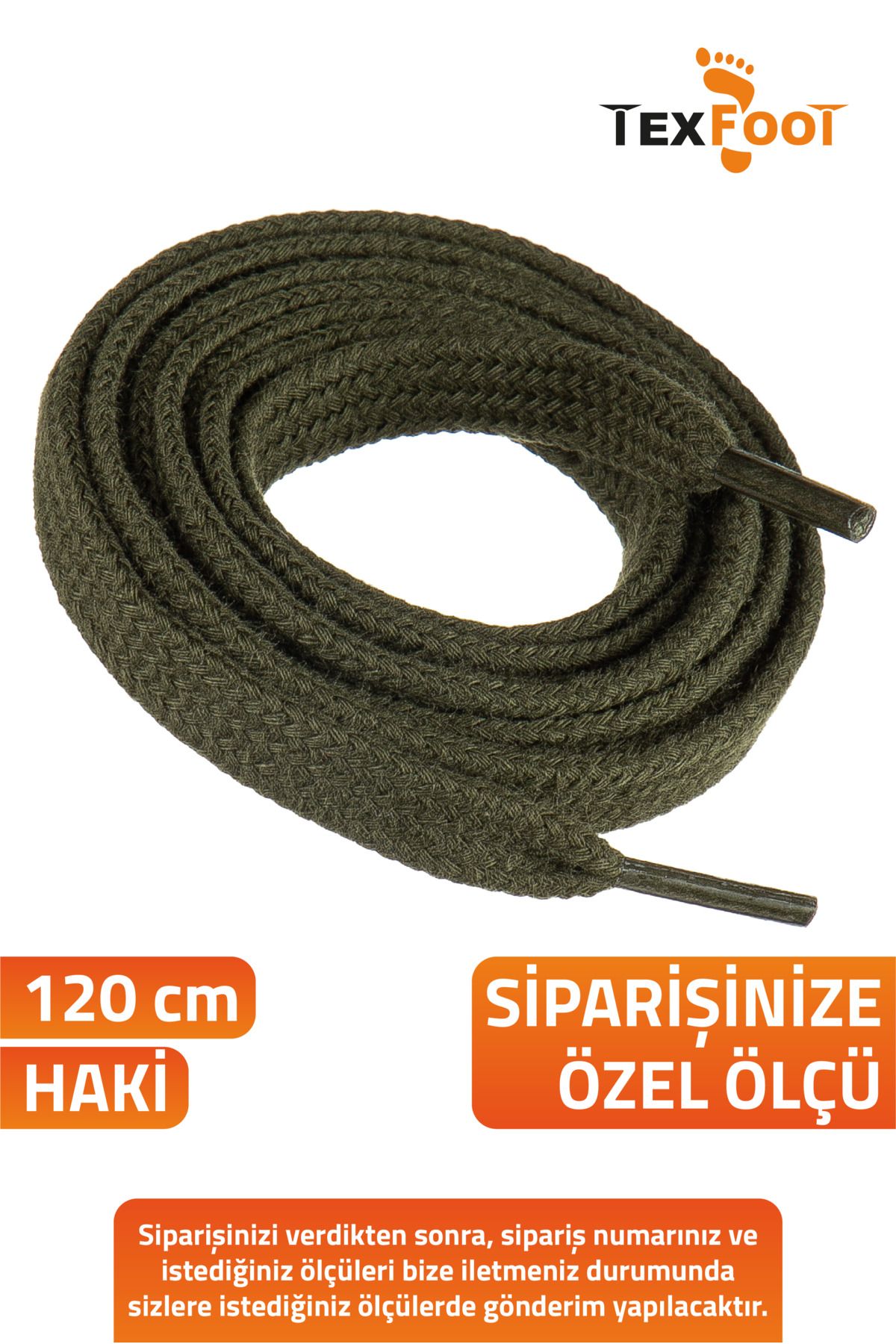 TexFoot Yassı Pamuk Ayakkabı Bağcığı – Dayanıklı 120 cm Spor ve Günlük Kullanım İçin