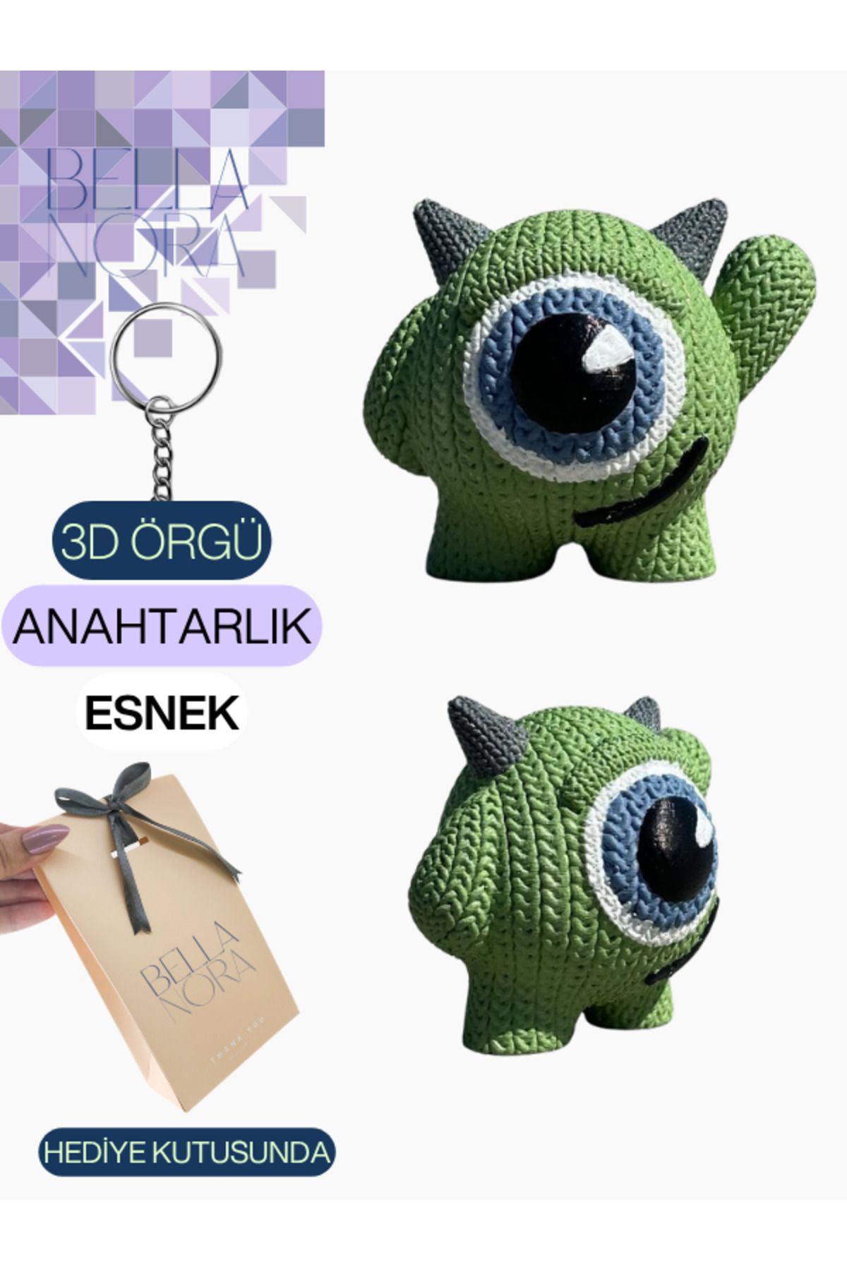 Bellanora Örgü Anahtarlık En Sevilen Animasyon Çizgi Film Hayvan Kahramanları Amigurumi Özel Hediye Kutusunda