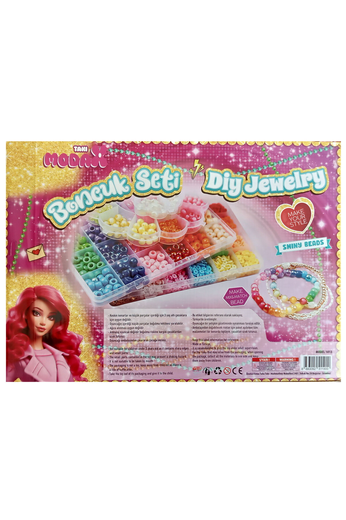 کیت ساخت جواهرات اسباببازی با مهرههای رنگی برای کودکان