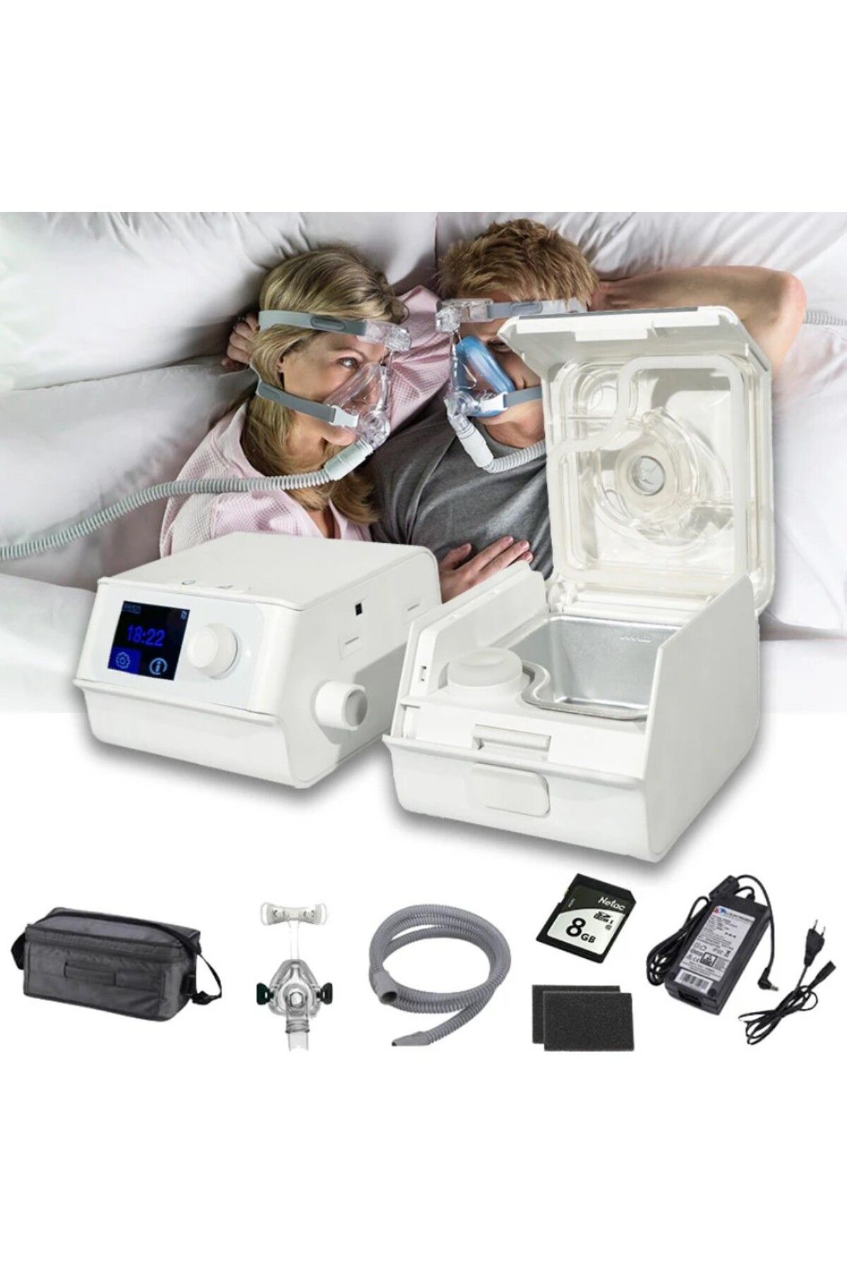 Respirox Soundsleep OTOMATİK CPAP PRO (Uyku Apnesi Cihazı) Maske + Hortum + Nemlendiricili Tam Set