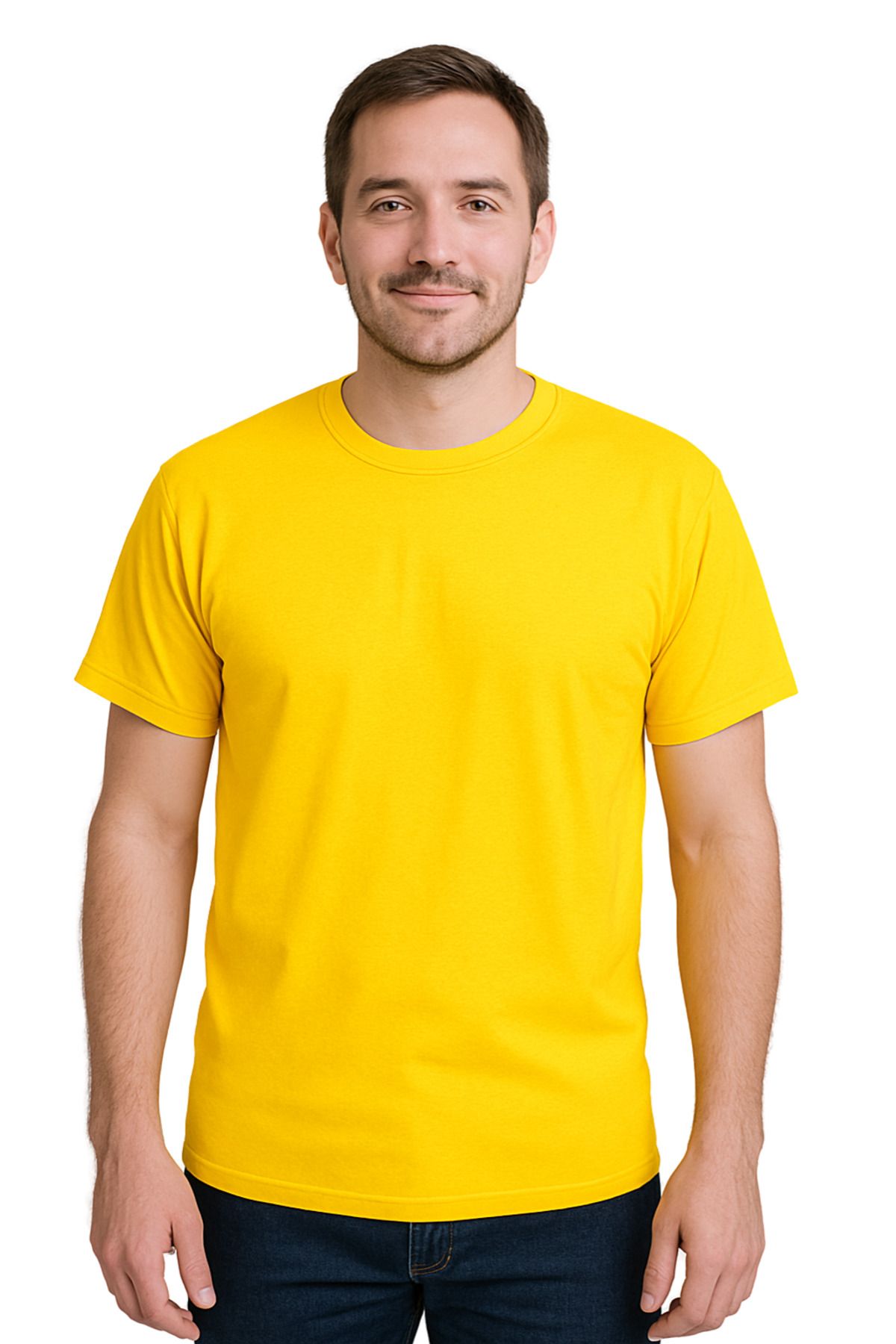 ZALKAYA Bisiklet Yaka Basic Renkli T-shirt