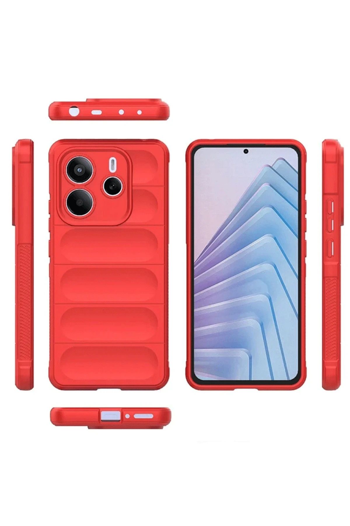 NewFace Xiaomi Redmi Note 14 4G uyumlu Kılıf Optimum Silikon - Kırmızı MRAYD