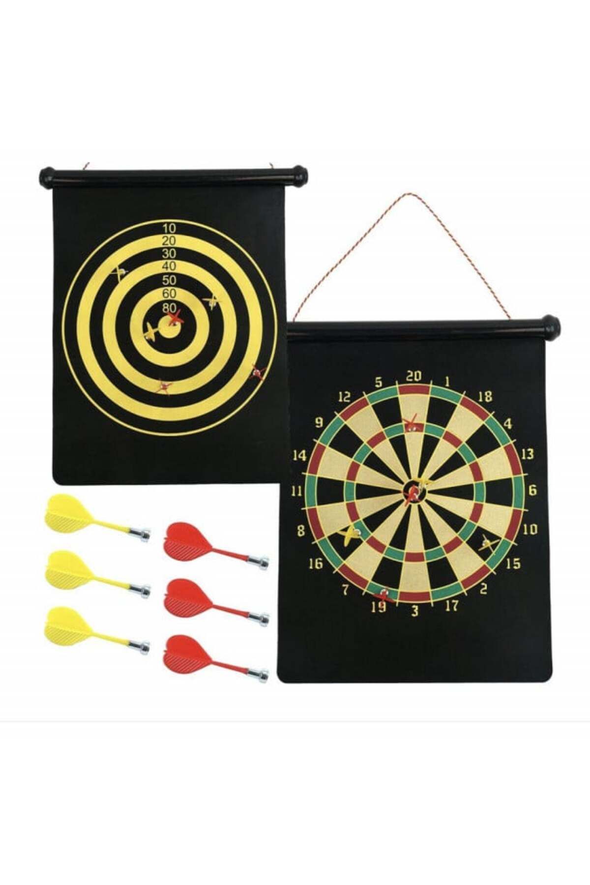 PUFO-2-in-1 magnetic dart board for children and adults, with 4 darts included 3