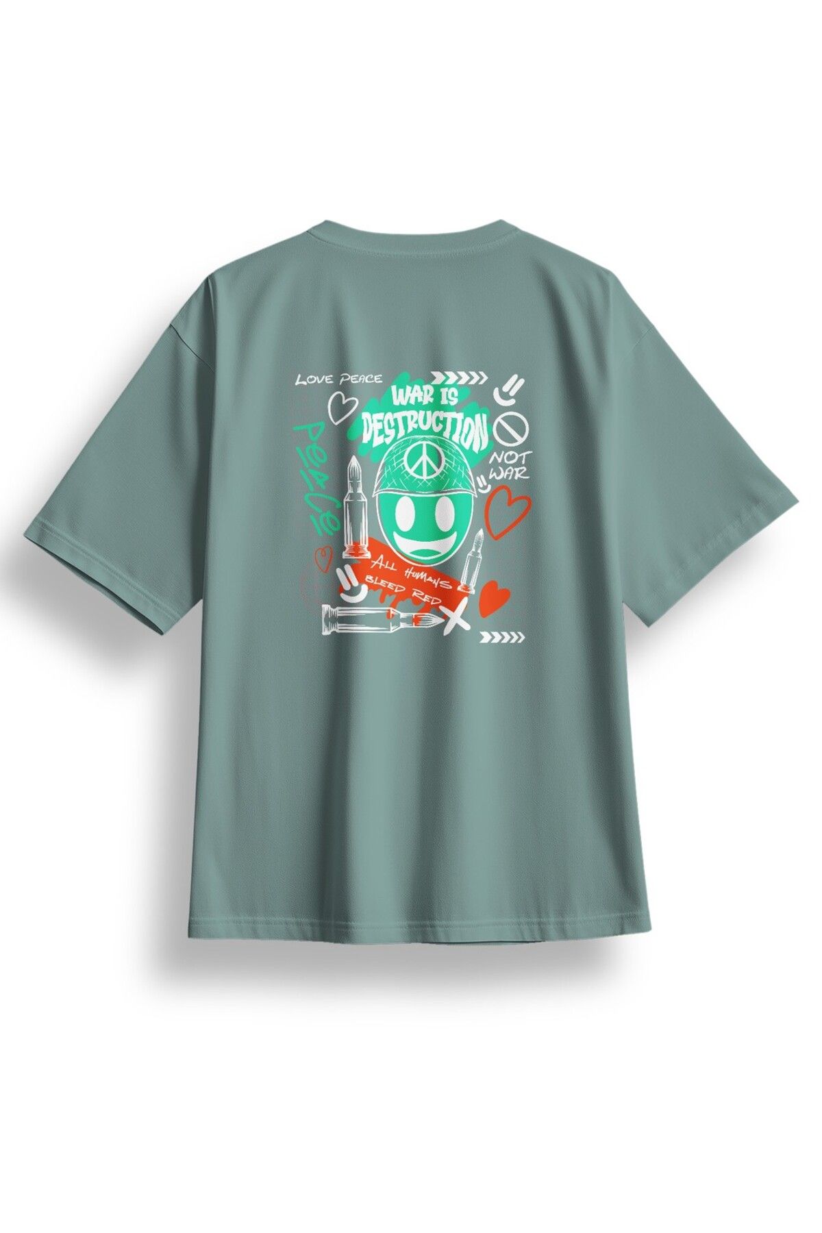 LUMARTA Oversize Destruction Baskılı Tshirt