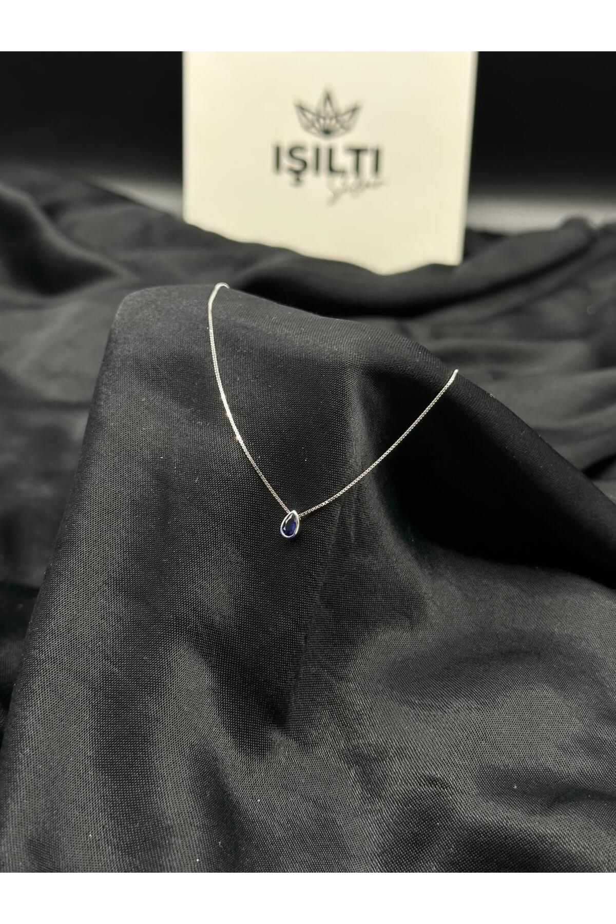 Işıltı Silver 925 Gümüş | Damla Taşlı Minimal Kolye