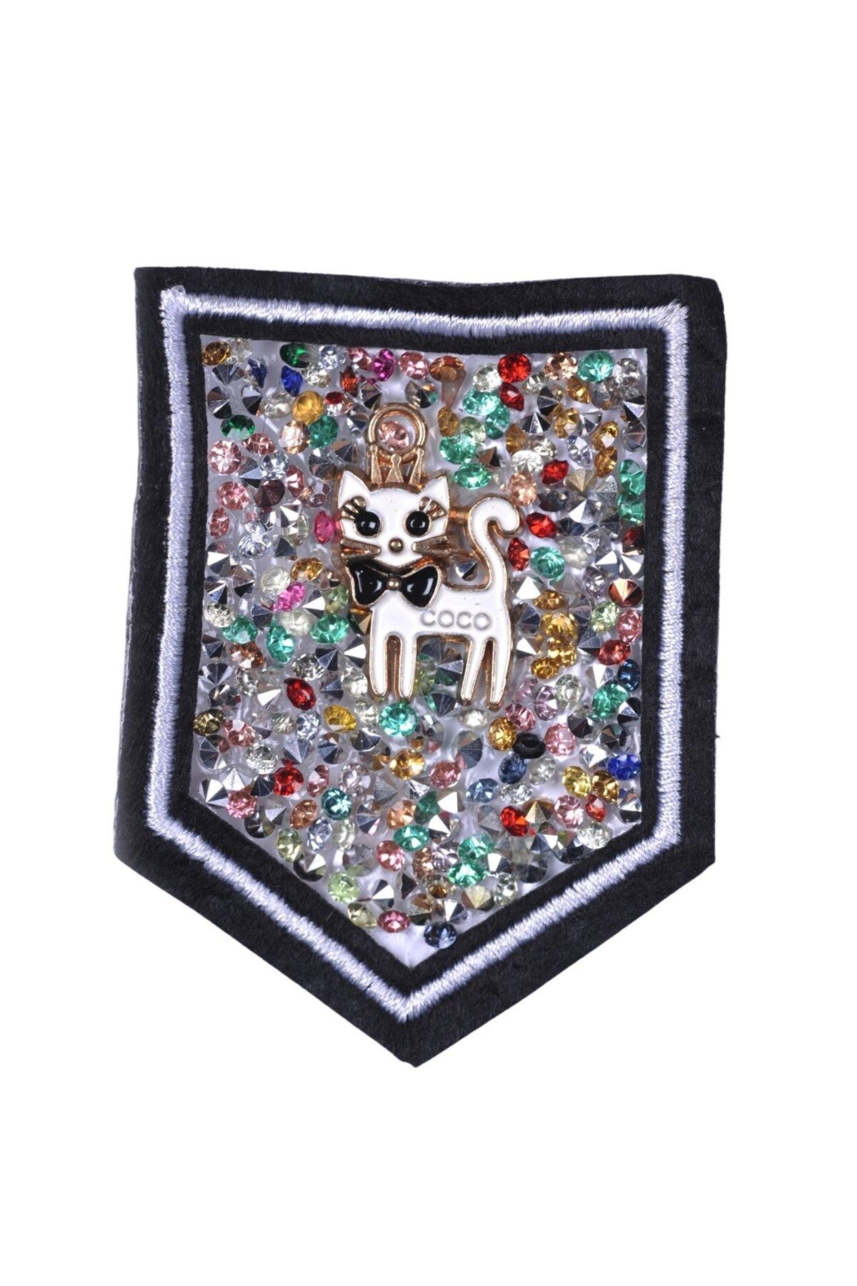 Emperium Aplike Ütü İle Yapışan Taşlı Kedi Arma 5 cm