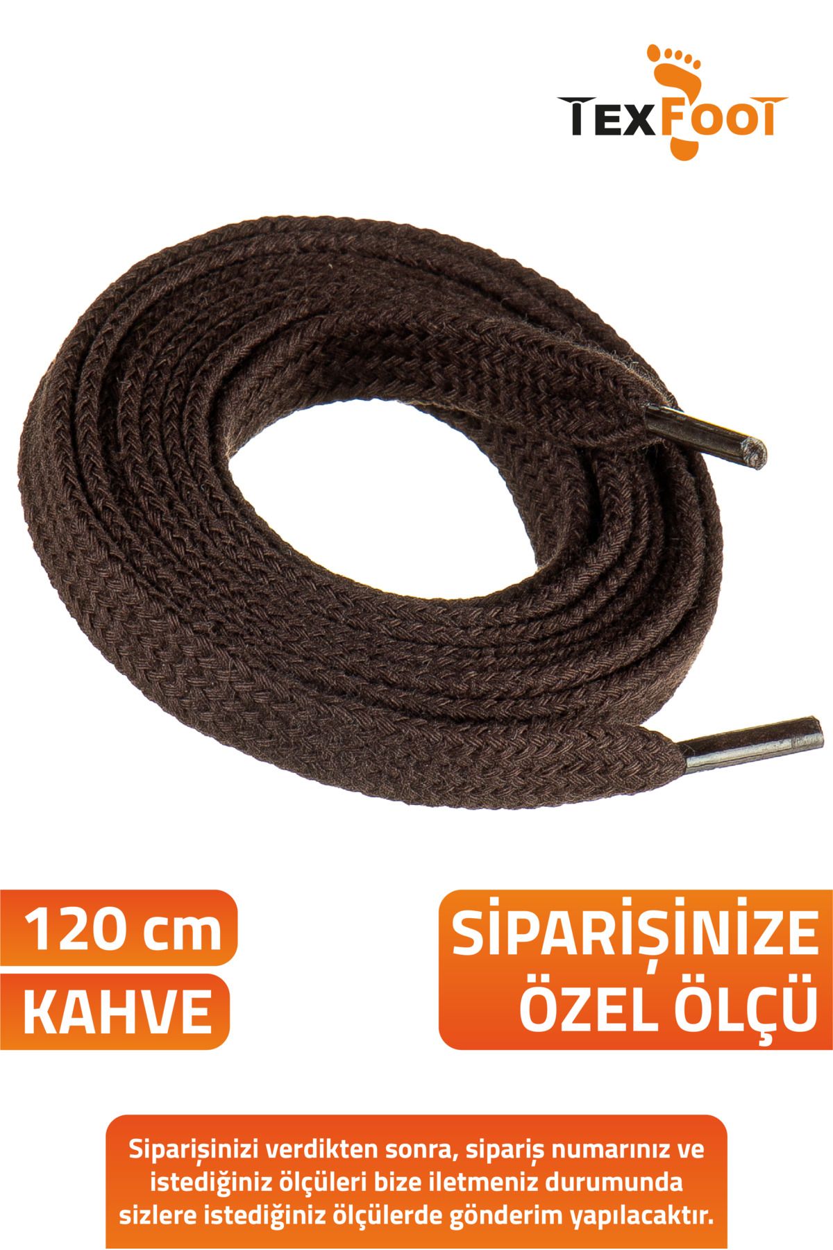 TexFoot Yassı Pamuk Ayakkabı Bağcığı – Dayanıklı 120 cm Spor ve Günlük Kullanım İçin