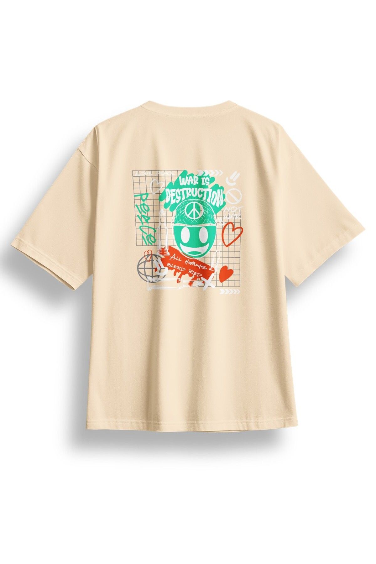 LUMARTA Oversize Destruction Baskılı Tshirt