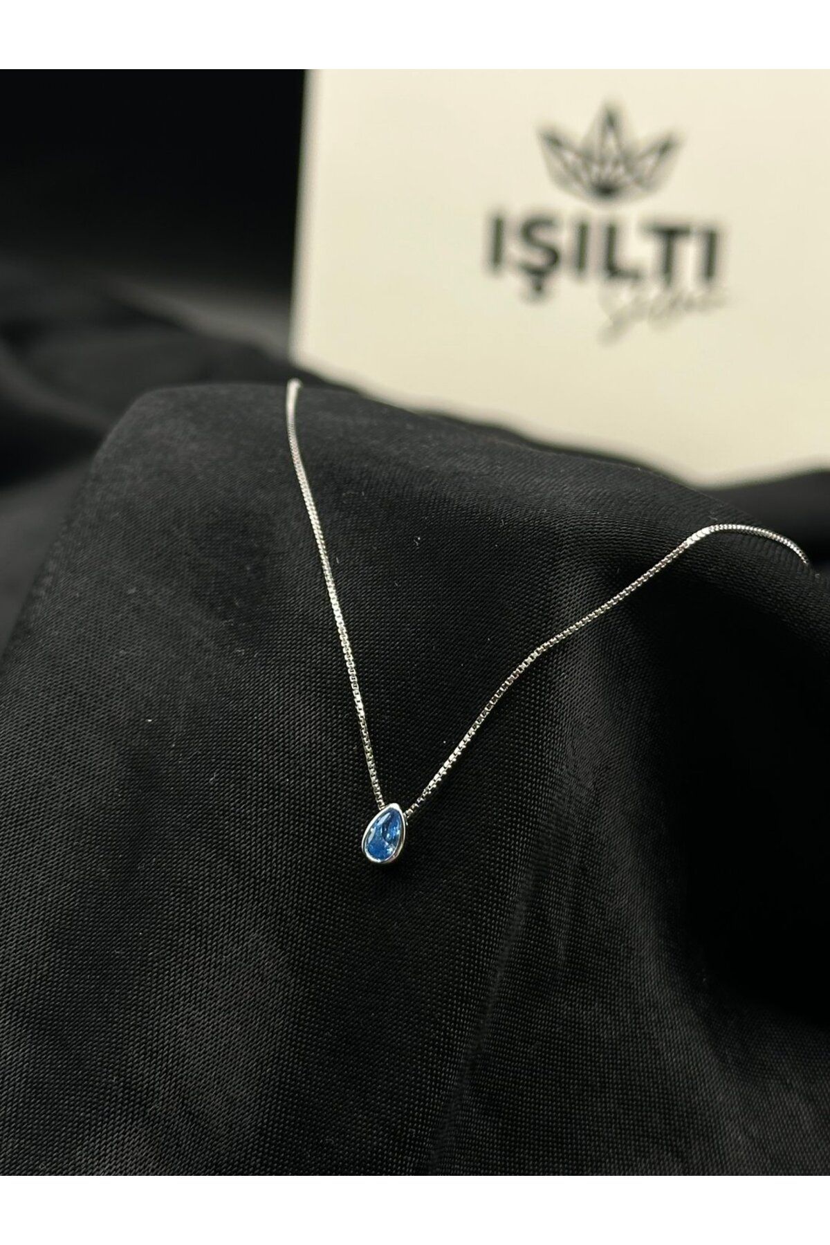 Işıltı Silver 925 Gümüş | Damla Taşlı Minimal Kolye