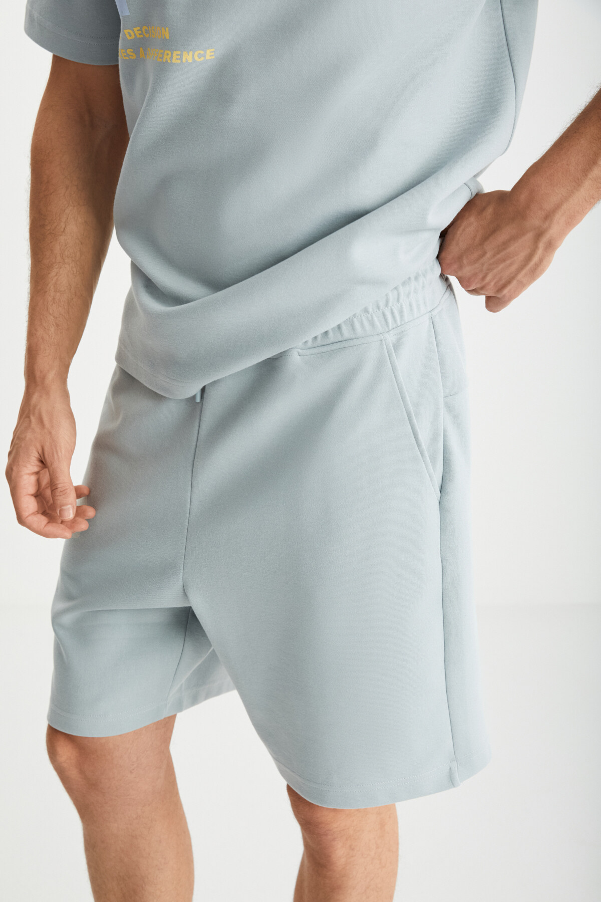 GRIMELANGE  RAMADANP009 Erkek 75% Pamuk 25% Polyester Mavi Şort - Görsel 2