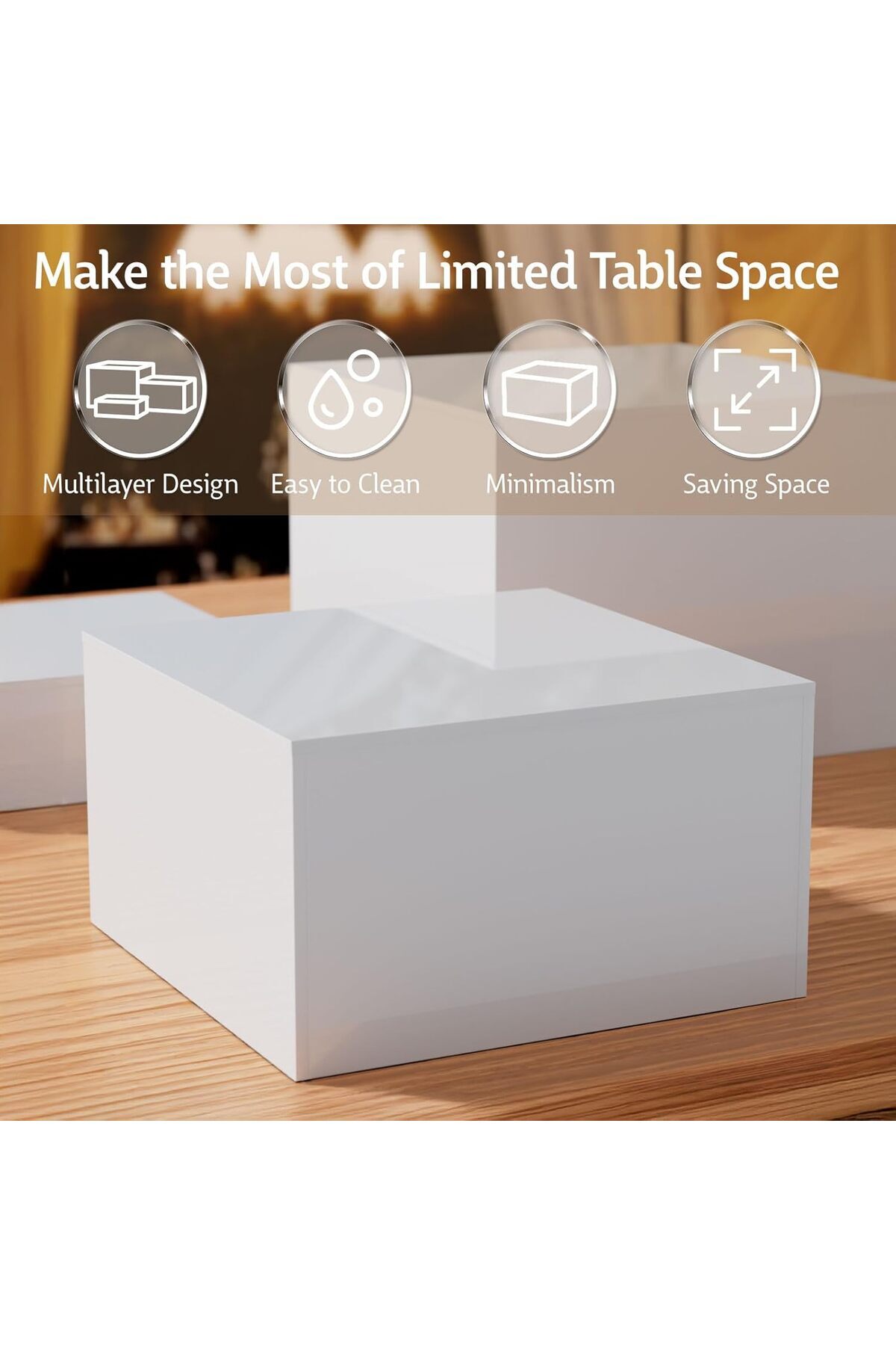 Generic-Acrylic Cube Display Nesting Risers with Hollow Bottoms 3PCS 3