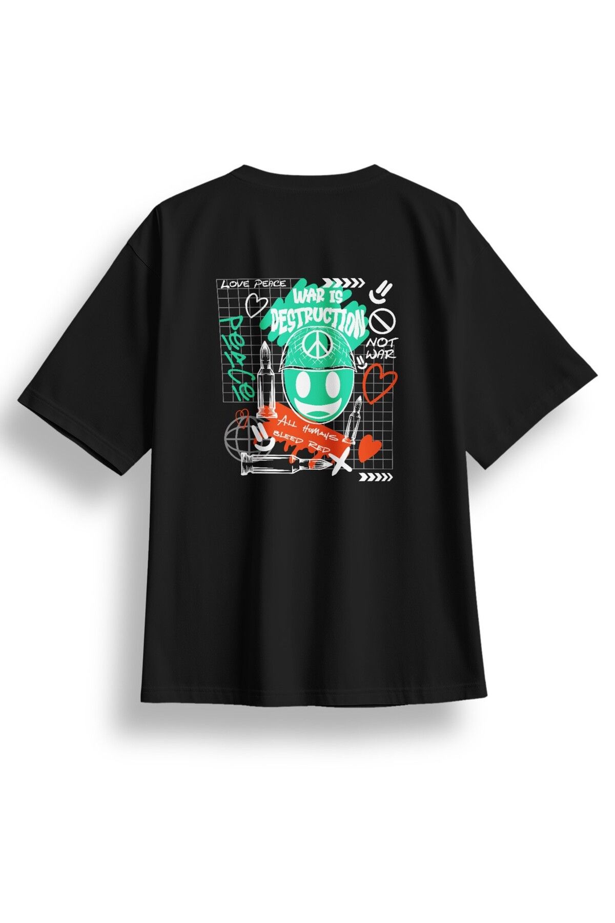 LUMARTA Oversize Destruction Baskılı Tshirt