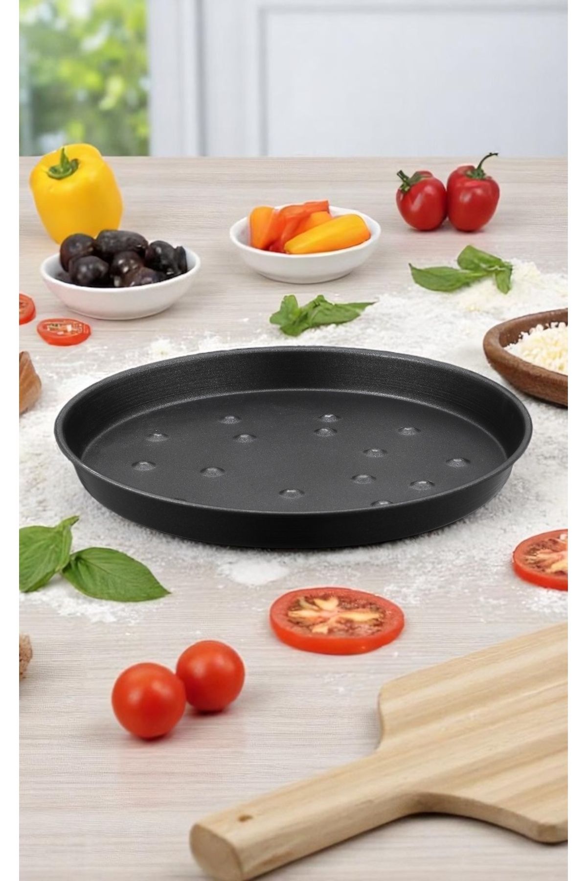 Ulutaş Teflon Dkp Delikli Pizza Tavası 32 Cm