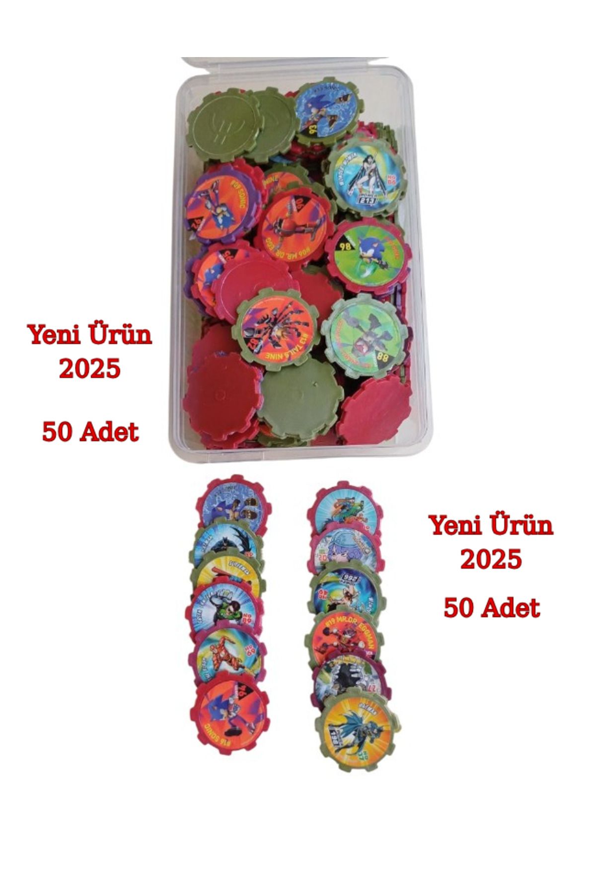 Toys 50 Adet Balyoz Taso Sevilen Karakterler (Sonıc Clash Royal Superman Batman The Flash Wonder Woman)