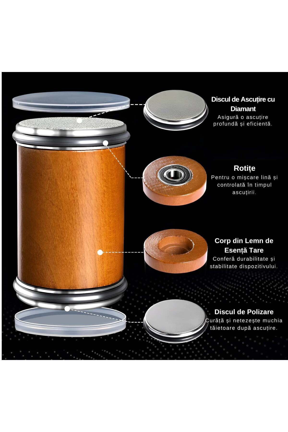 Köken-Knife Sharpening Kit With Rolling System, Diamond Sharpening Stone, 2 Angles 15°/20°, Wood 9