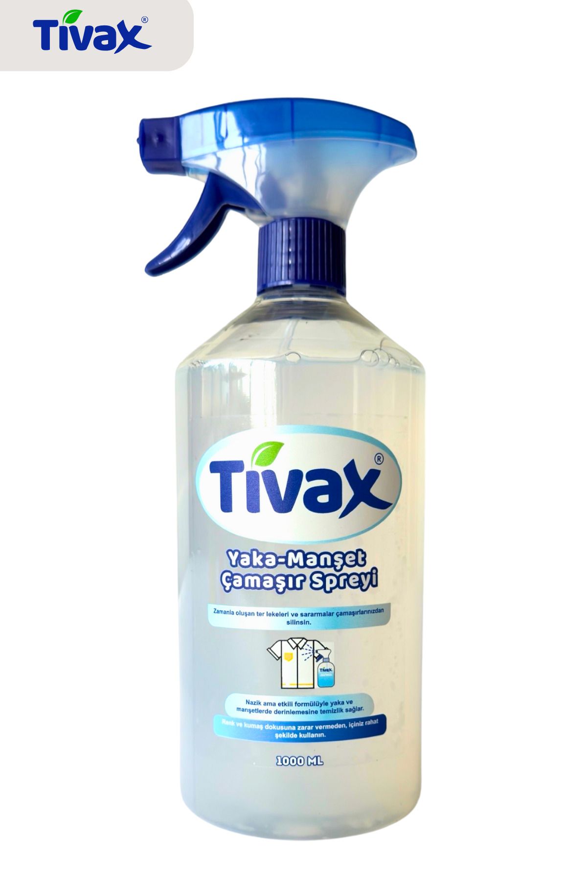 Tivax Yıkama Öncesi Yaka Manşet Spreyi 1l | Hedefe Yönelik Yağ Ter Lekeleri İçin Pratik Çözüm