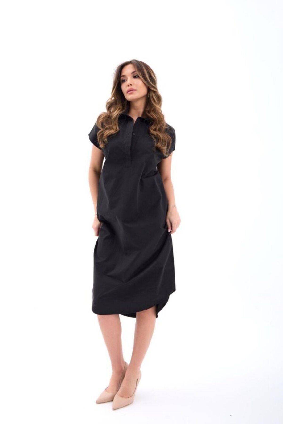 velmorafashion 7464 ELBİSE-SİYAH