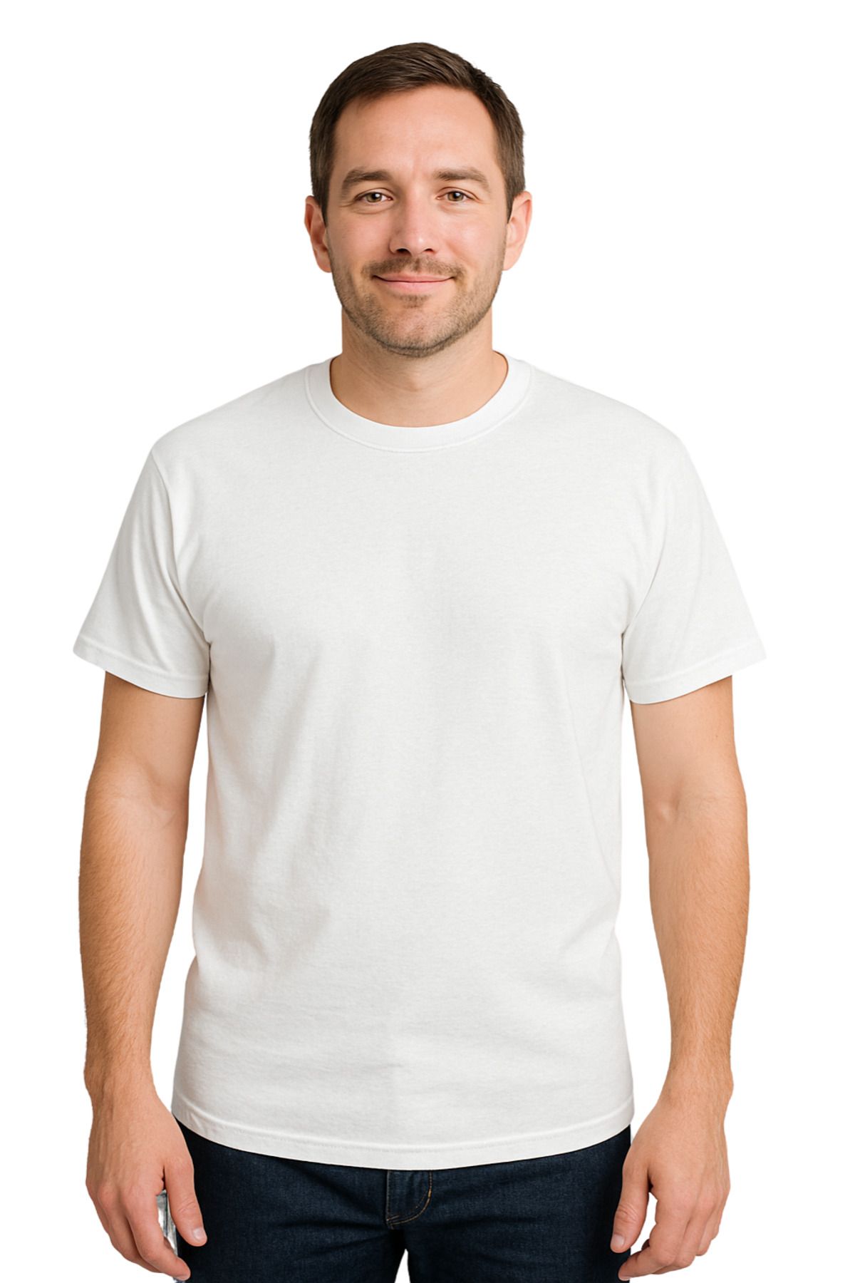ZALKAYA Bisiklet Yaka Basic Renkli T-shirt