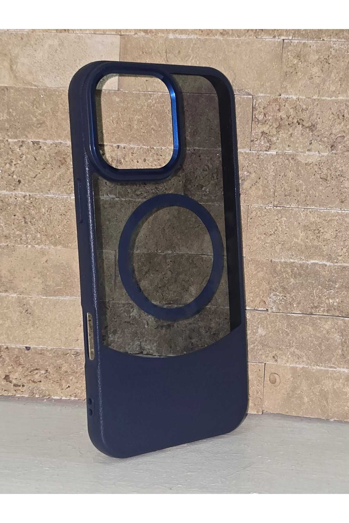 FATÖZ ACCESSORY Deri Detaylı iPhone 16 Pro Max MagSafe Uyumlu Telefon Kılıfı.