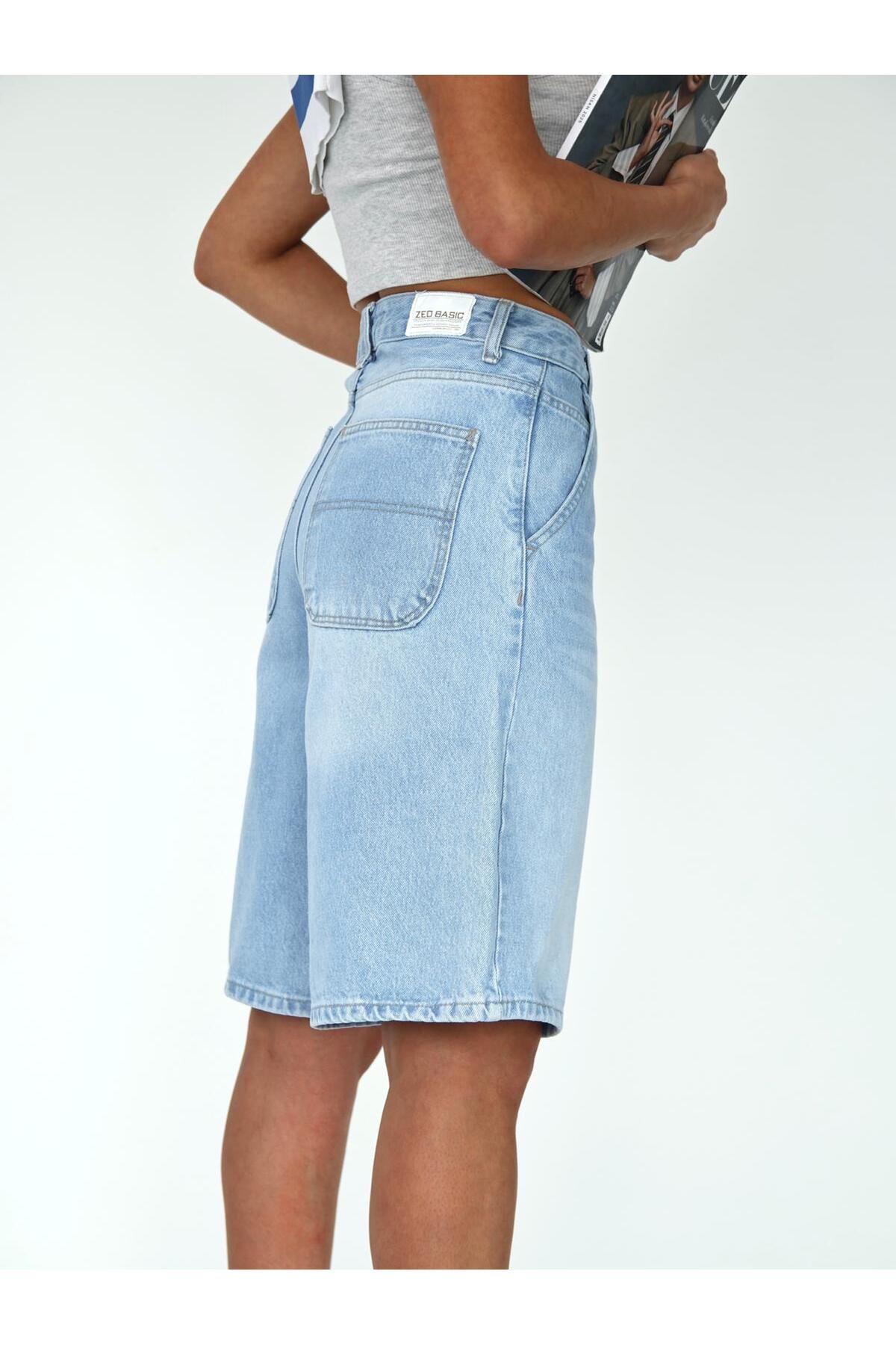 Zeo Basic-Ice Wash Bermuda Shorts 8