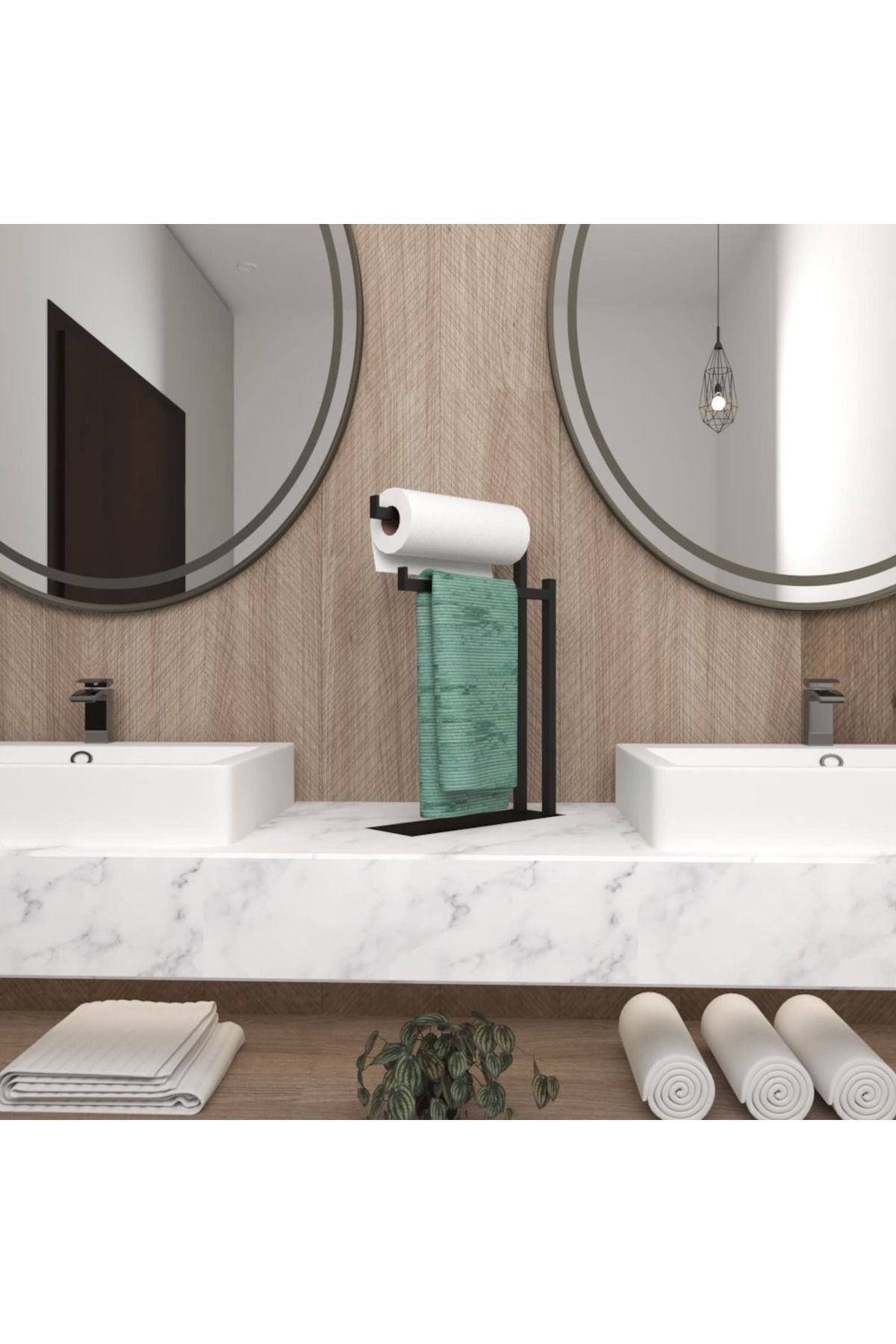 Nindes Dekoratif Metal Banyo Düzenleyici - Metal Açık Havluluk - Metal Organizer - 38