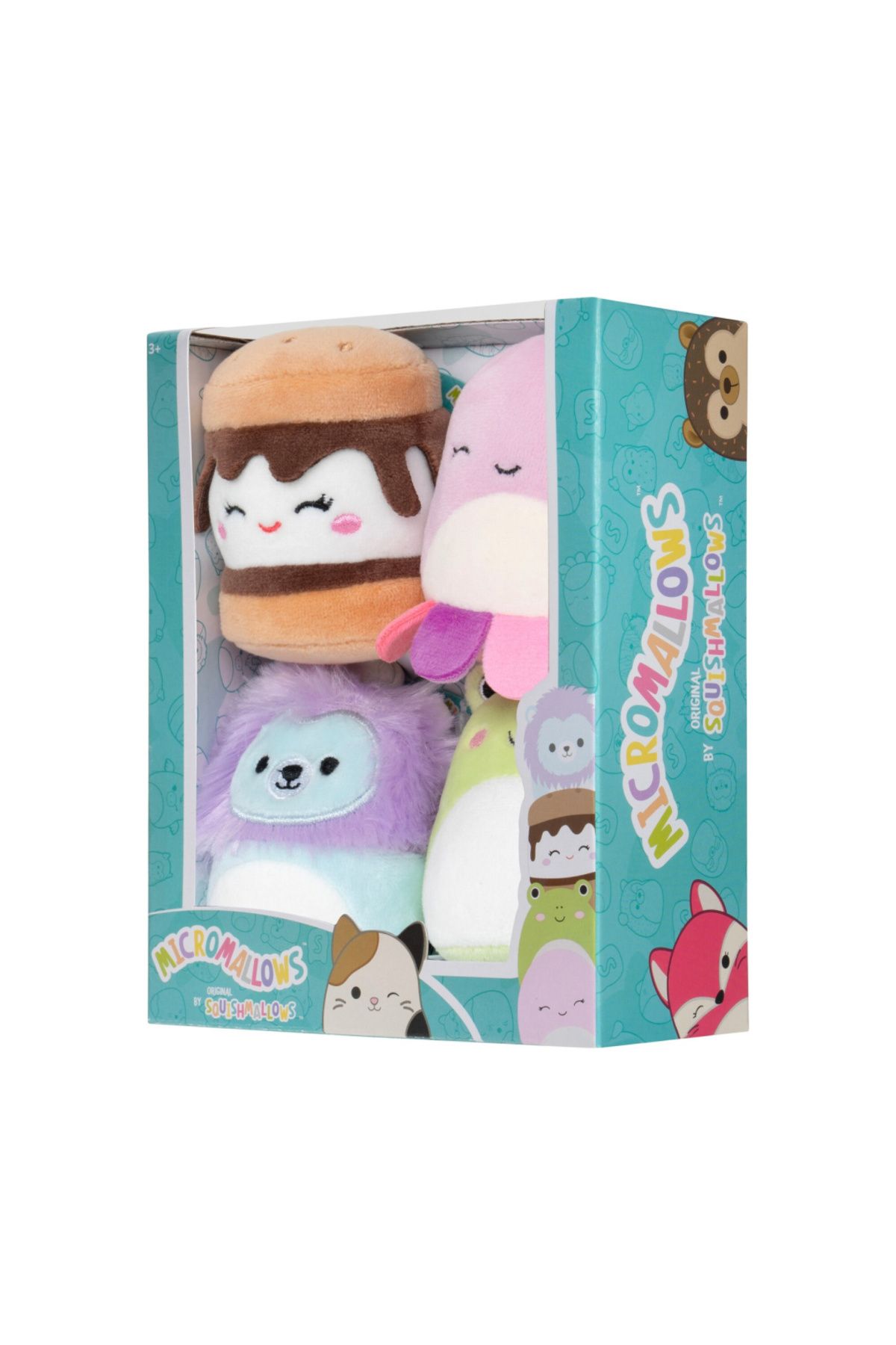 Squishmallows-Set 4 squishy Micromallows, Squishmallows 6cm, multicolor 6